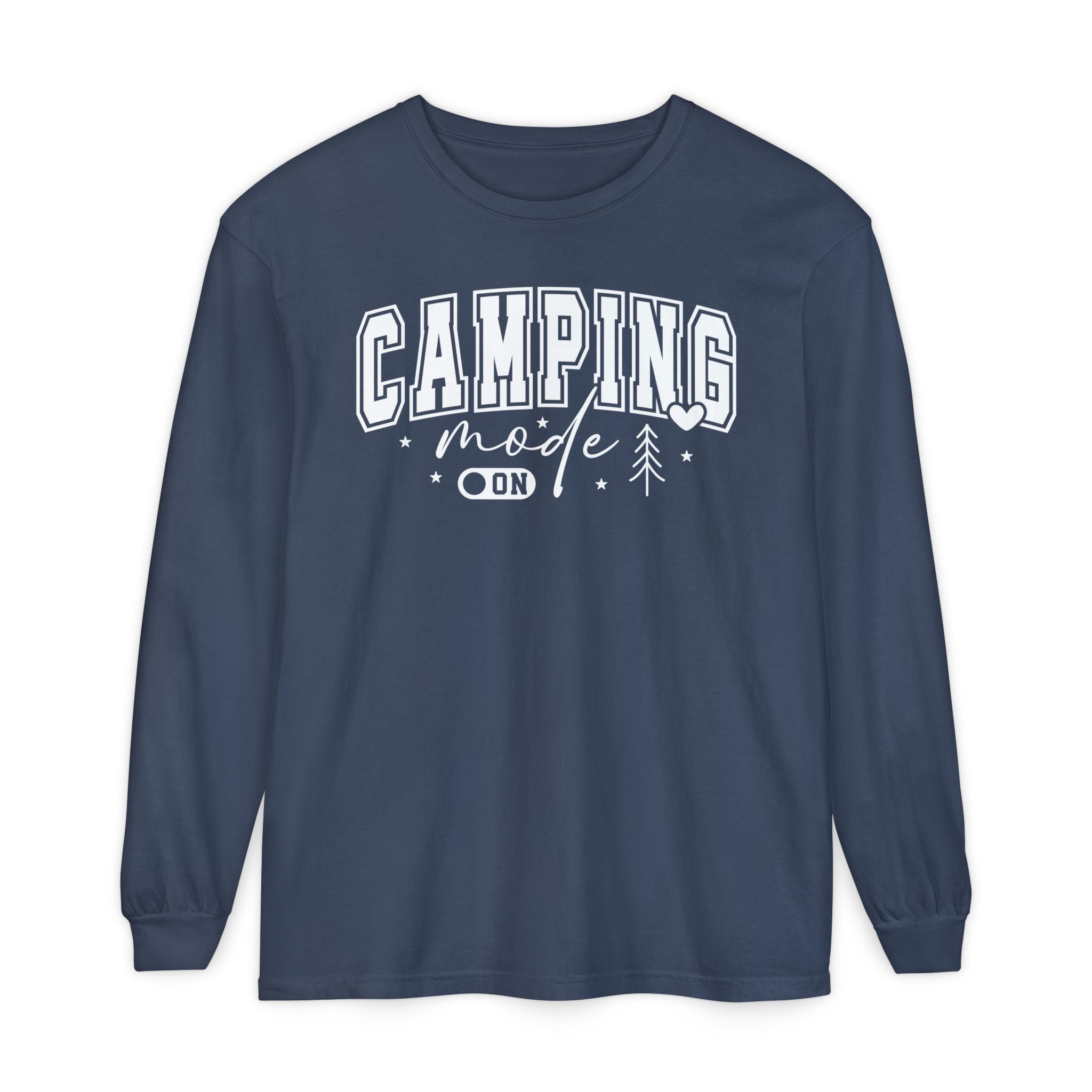 Camping Mode Long Sleeve T-Shirt — Cozy Outdoors Graphic Shirt