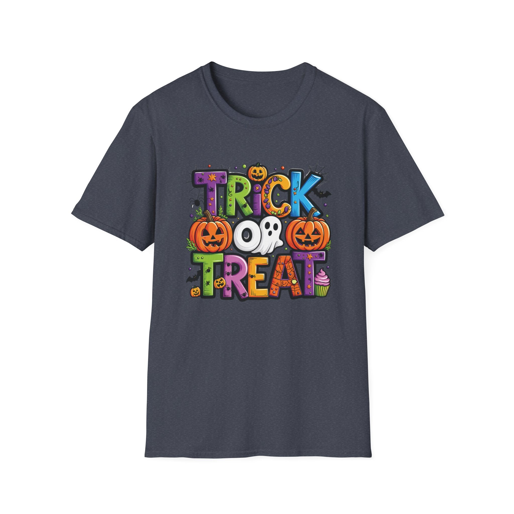 Halloween 'Trick or Treat' Graphic T-Shirt - Cute Pumpkin & Ghost Costume Tee