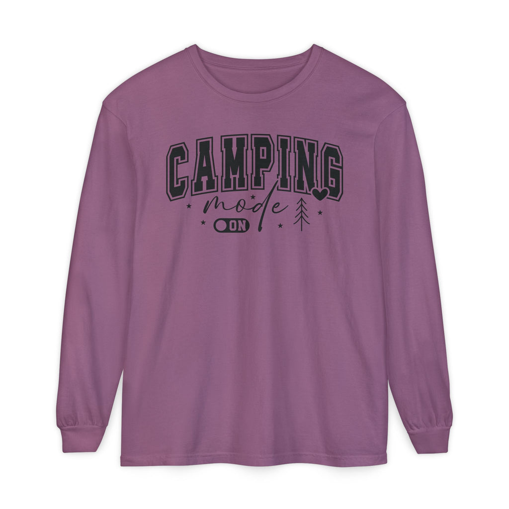 Camping Mode Long Sleeve T-Shirt — Cozy Outdoors Graphic Shirt