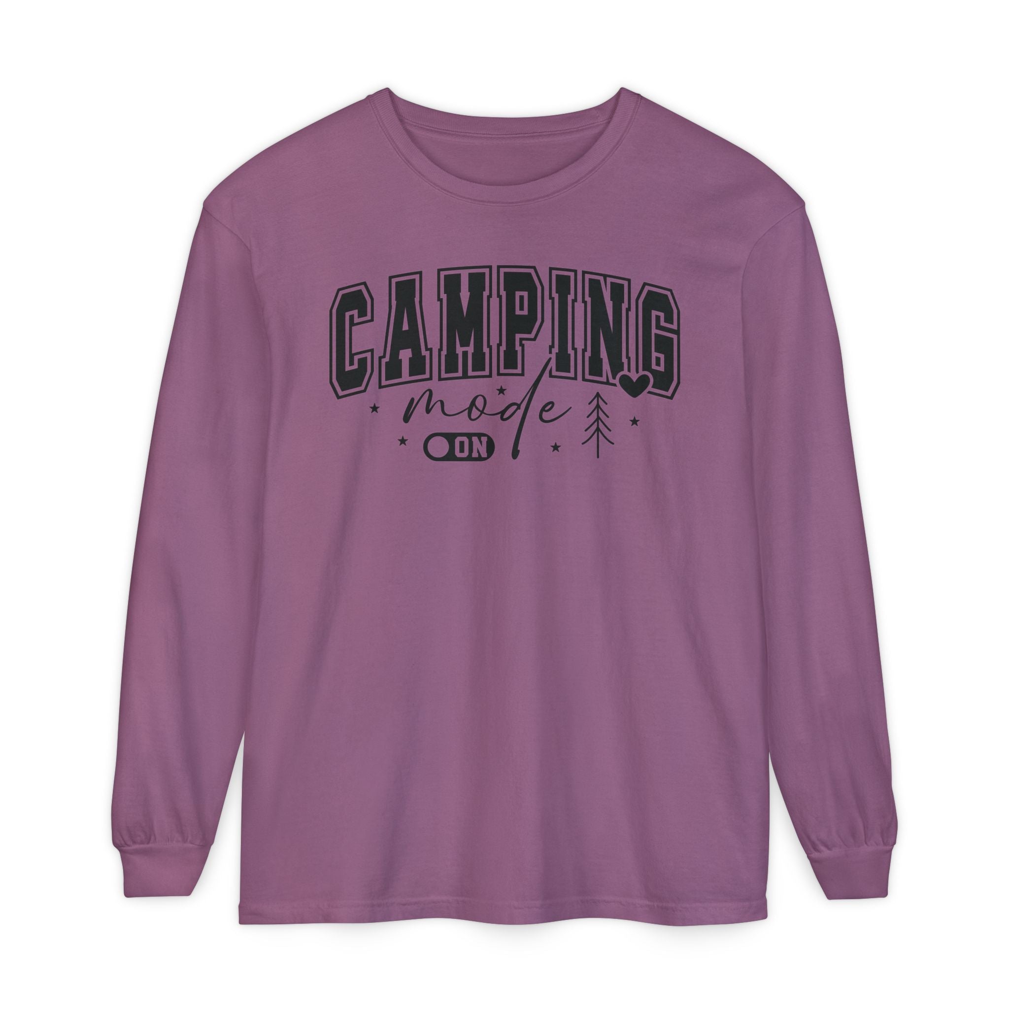 Camping Mode Long Sleeve T-Shirt — Cozy Outdoors Graphic Shirt