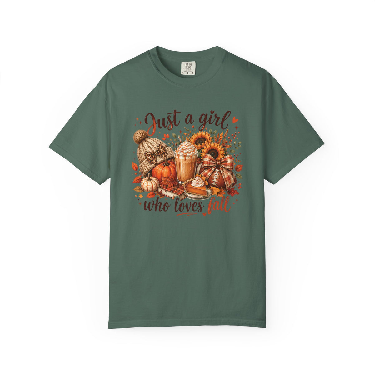 Fall Coffee T-Shirt — "Just a girl who loves fall" Pumpkin Spice Tee