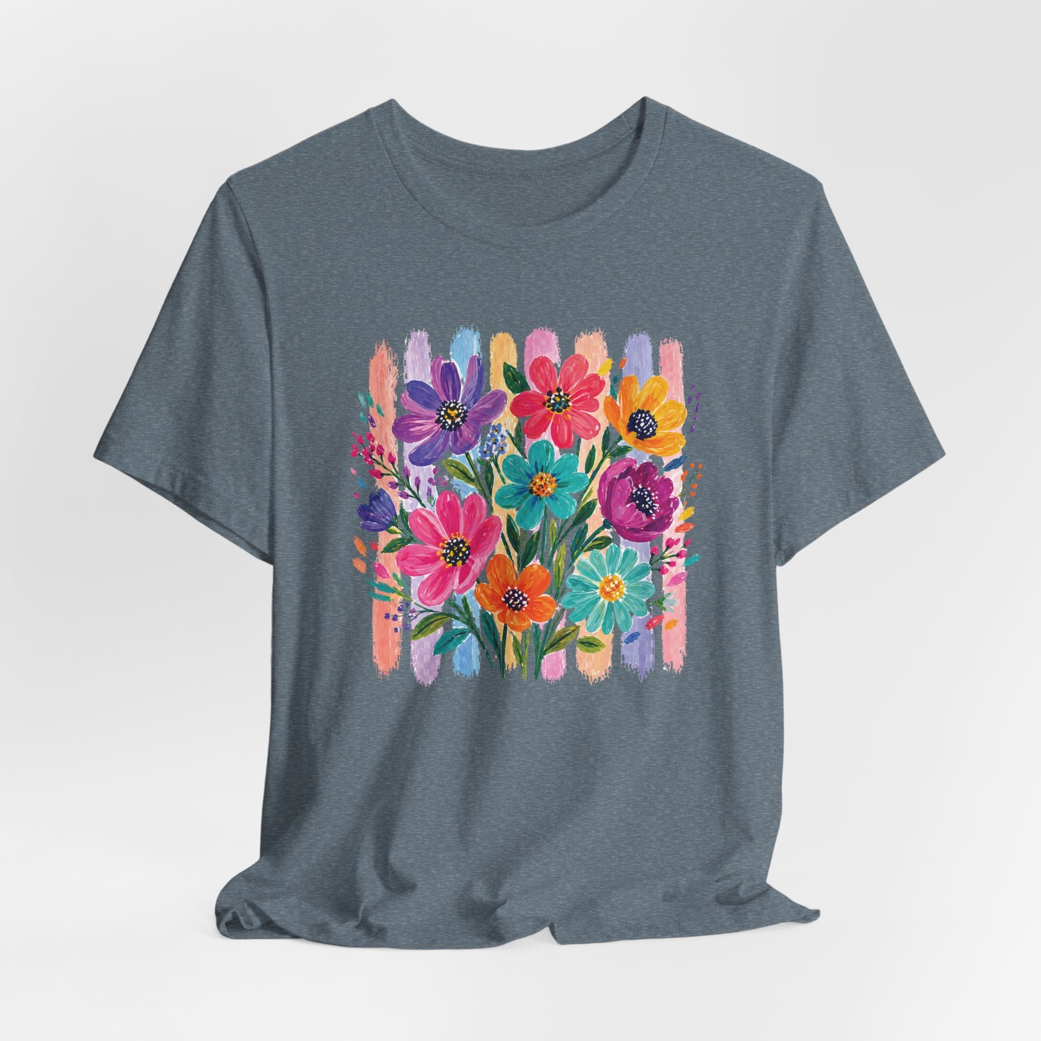 Floral Bouquet Tee — Colorful Painterly Flowers Graphic T-Shirt