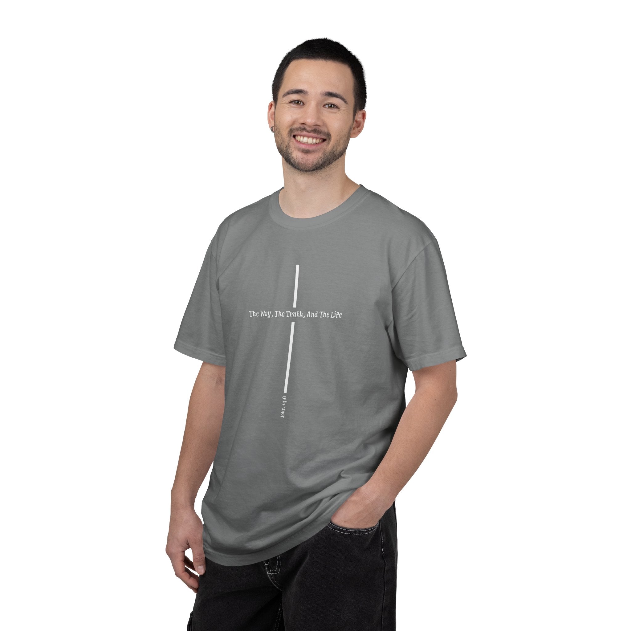 John 14:6 Shirt The Way The Truth The Life, Minimalist Christian Cross Tee, Faith T-Shirt, Scripture Verse Religious Gift