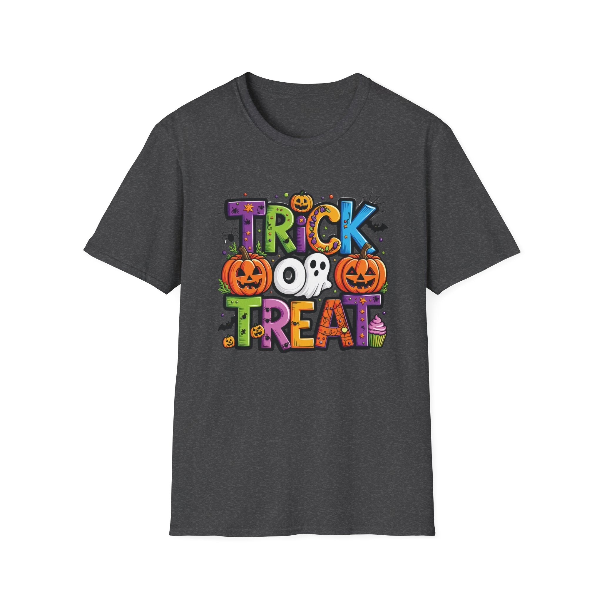 Halloween 'Trick or Treat' Graphic T-Shirt - Cute Pumpkin & Ghost Costume Tee