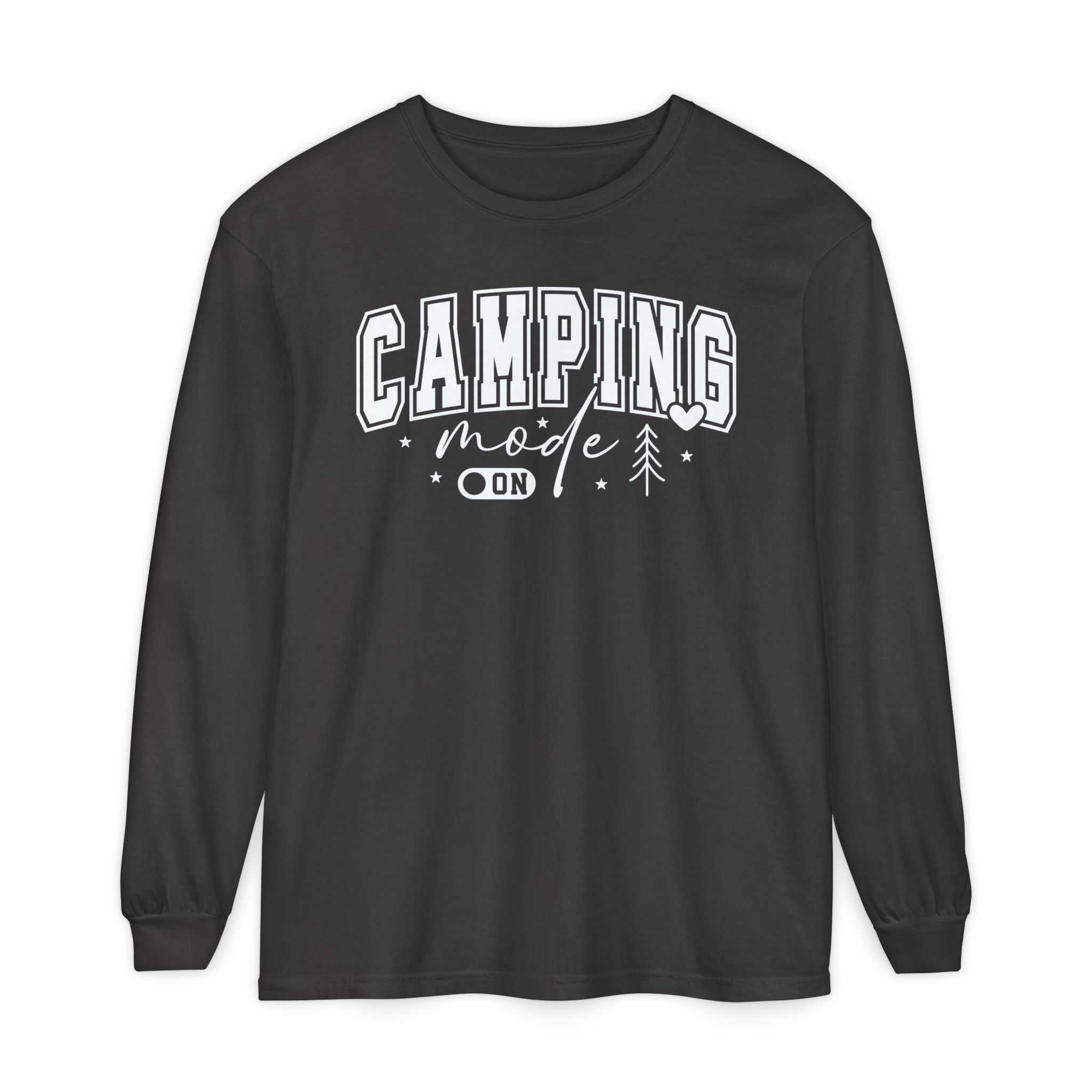 Camping Mode Long Sleeve T-Shirt — Cozy Outdoors Graphic Shirt