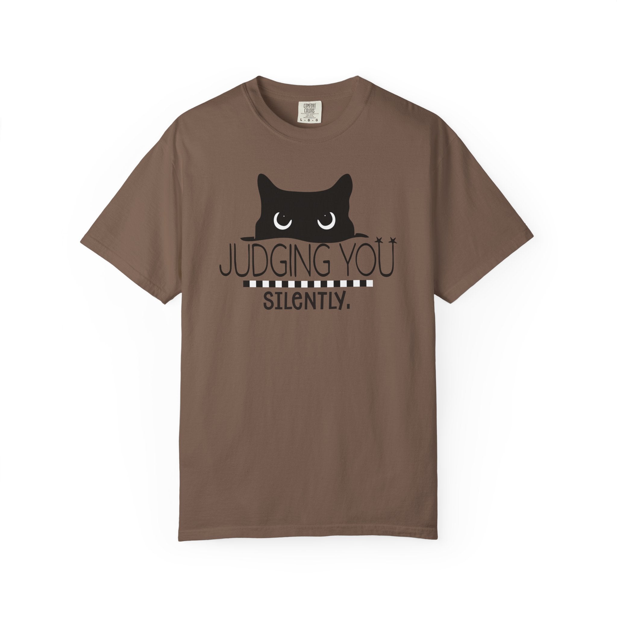 Black Cat 'Judging You Silently' T-Shirt | Funny Cat Tee