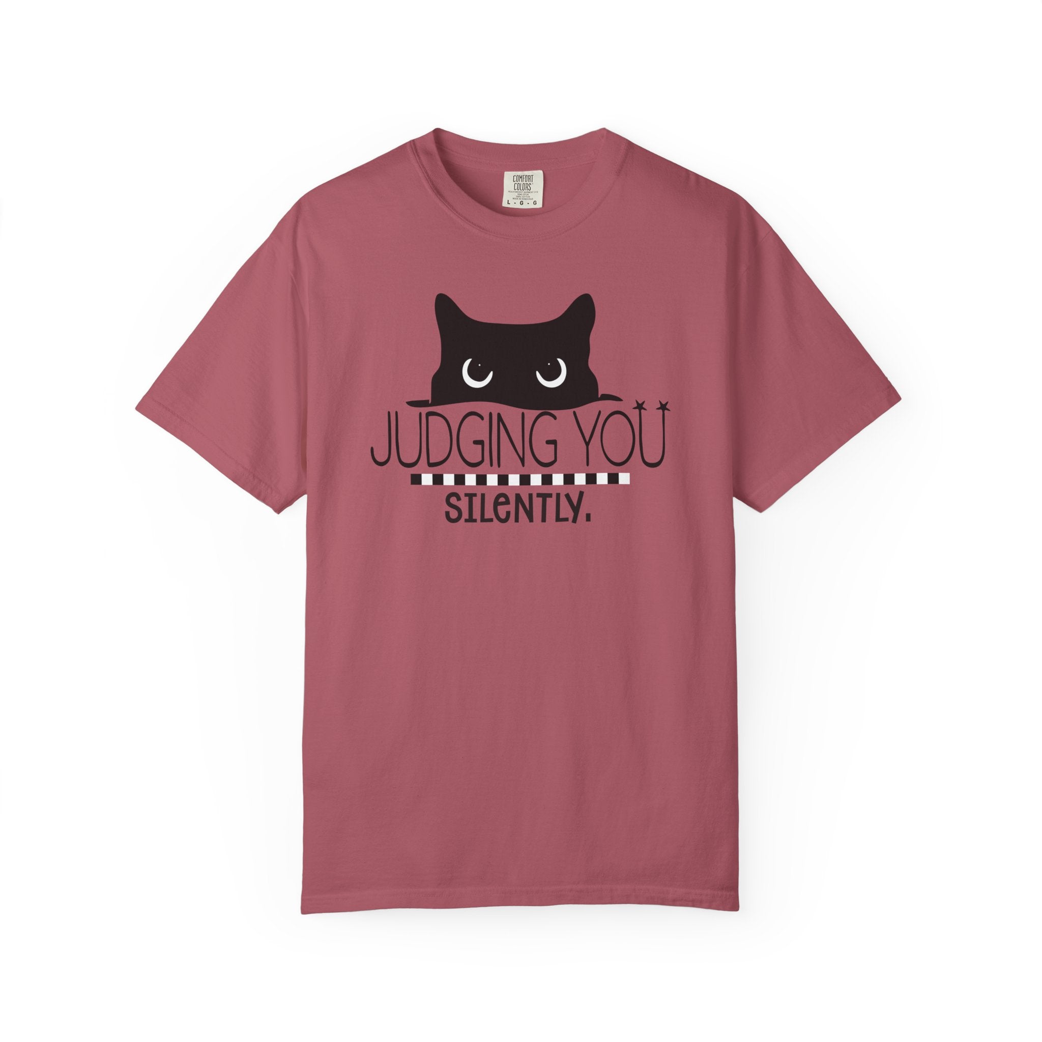 Black Cat 'Judging You Silently' T-Shirt | Funny Cat Tee