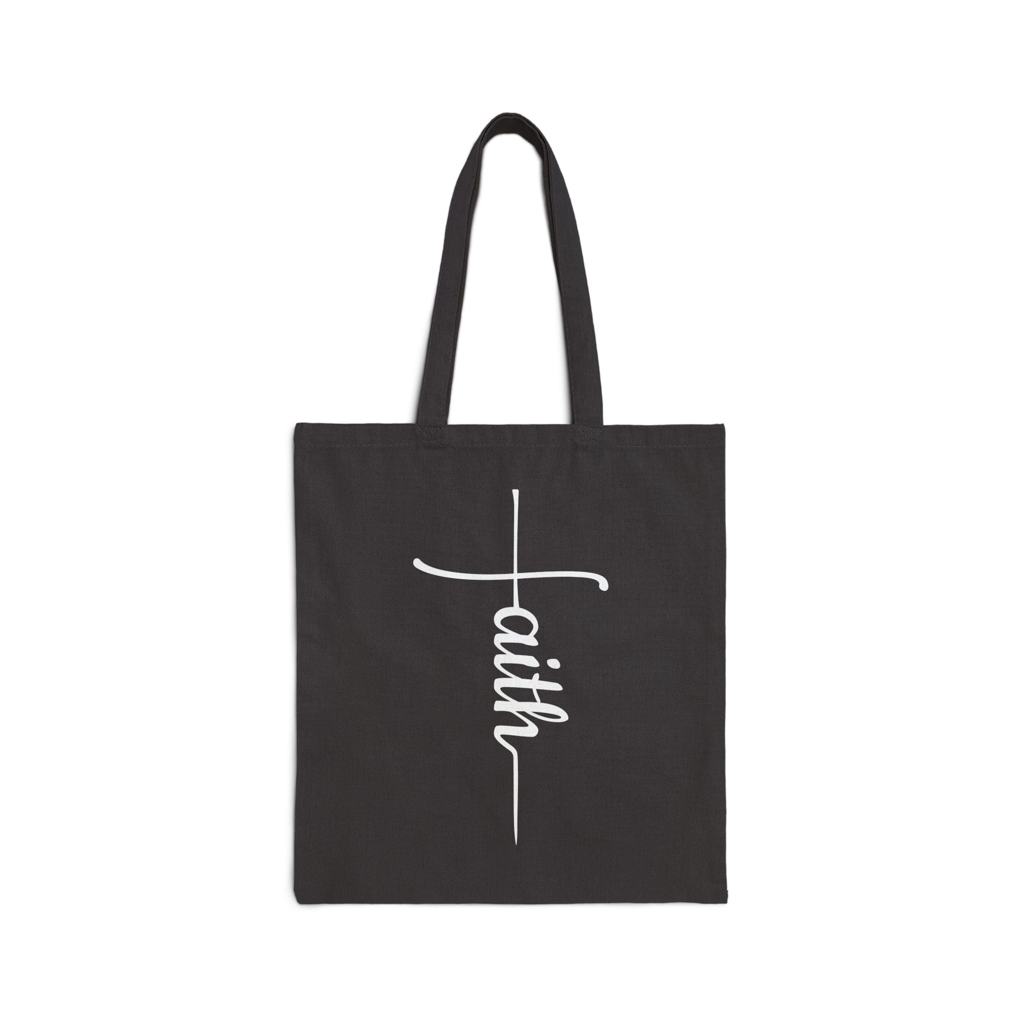 Faith Cross Canvas Tote Bag | Christian Scripture Inspired Reusable Market Bag