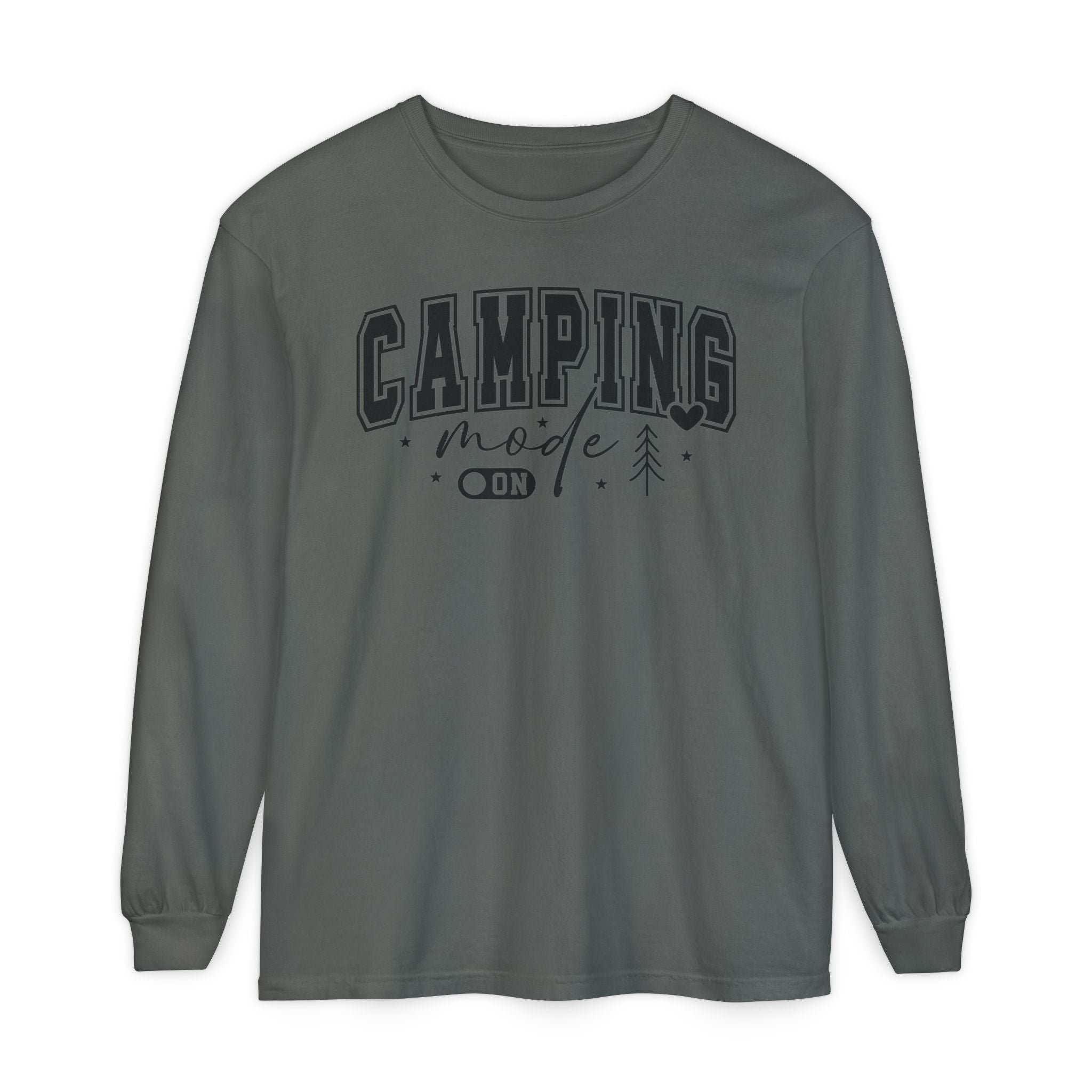 Camping Mode Long Sleeve T-Shirt — Cozy Outdoors Graphic Shirt