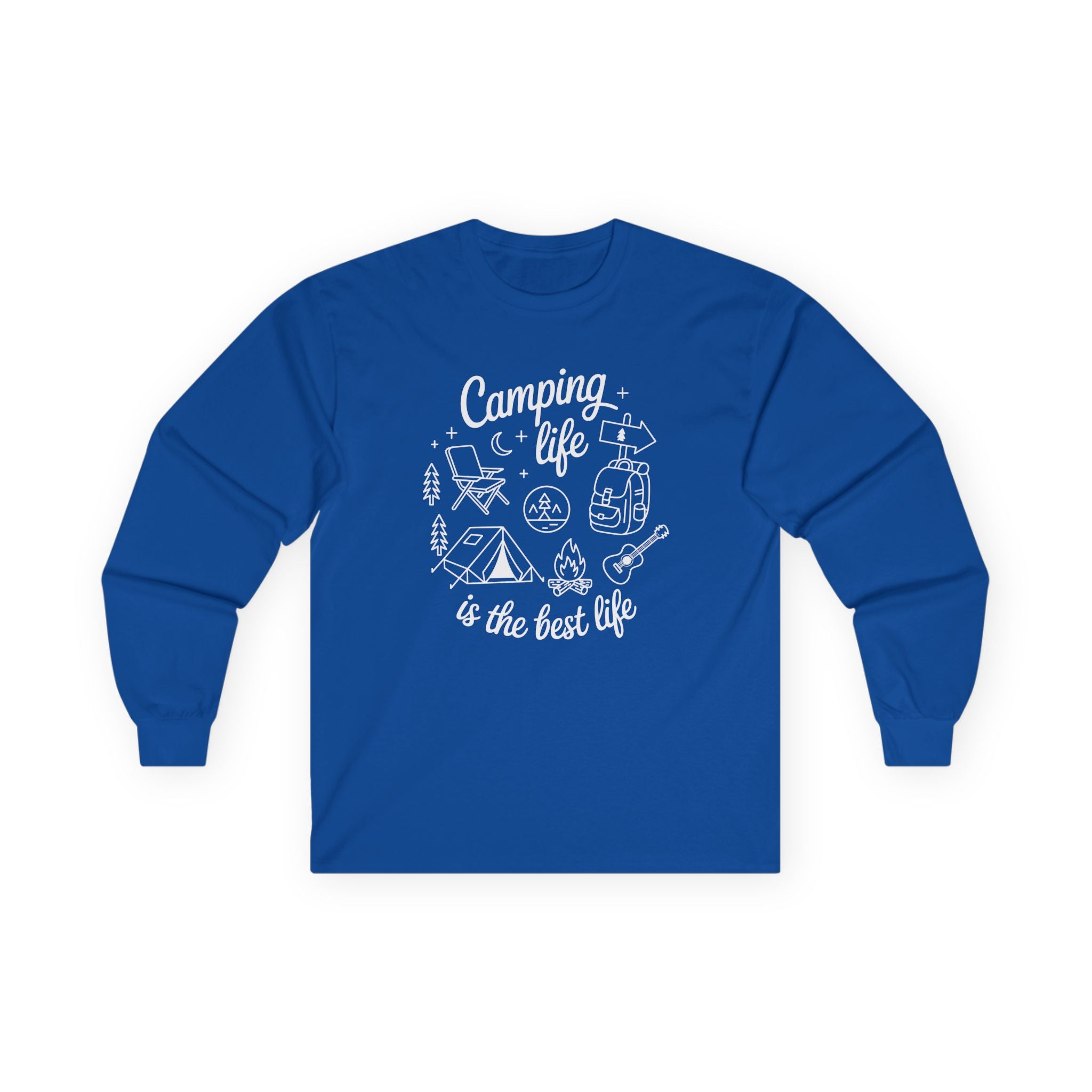 Camping Life Long Sleeve Tee – "Camping life is the best life" Outdoor Graphic Shirt