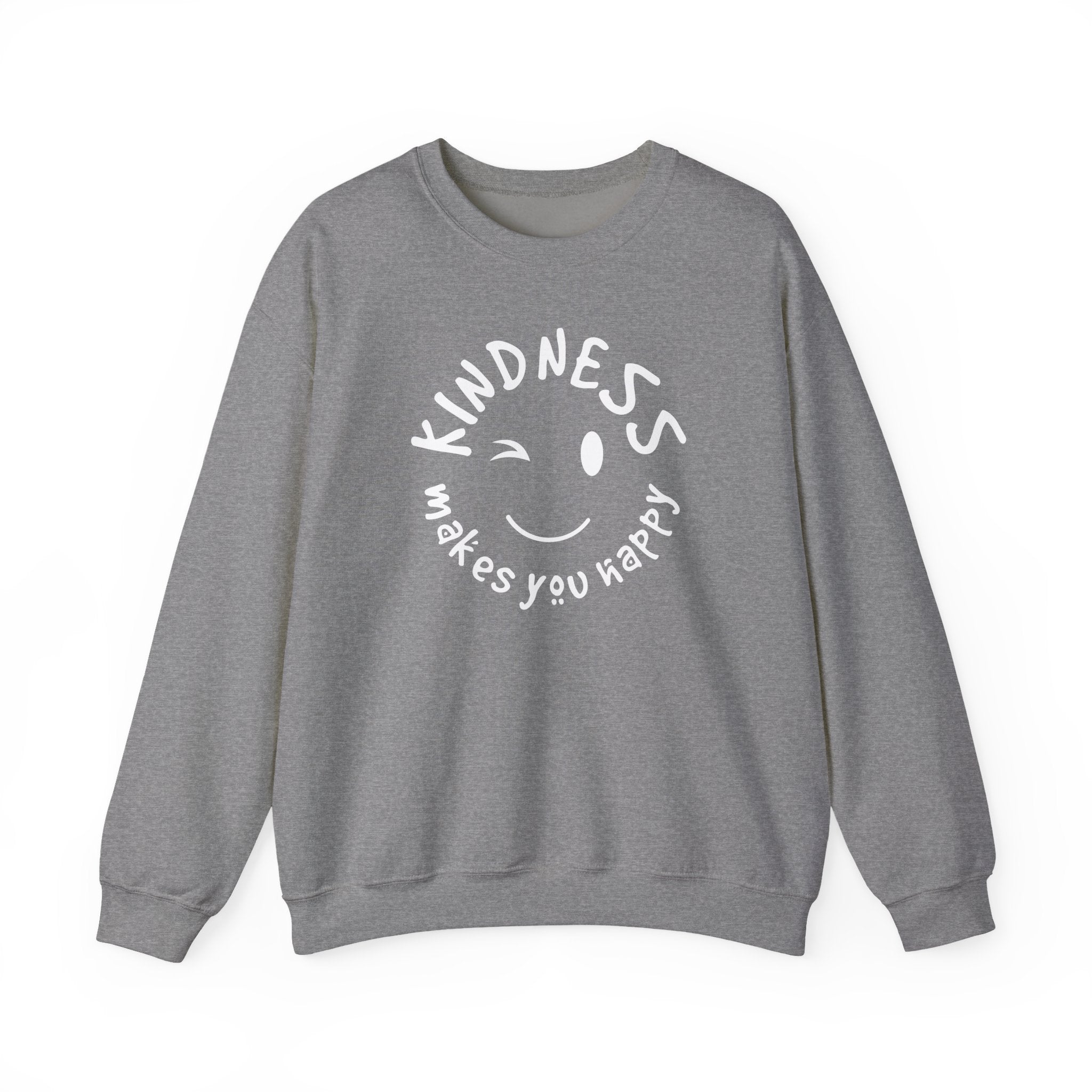 Kindness Makes You Happy Sweatshirt | Positive Quote Pullover | Gildan 18000 Maroon Crewneck | Mental Health Kindness Gift