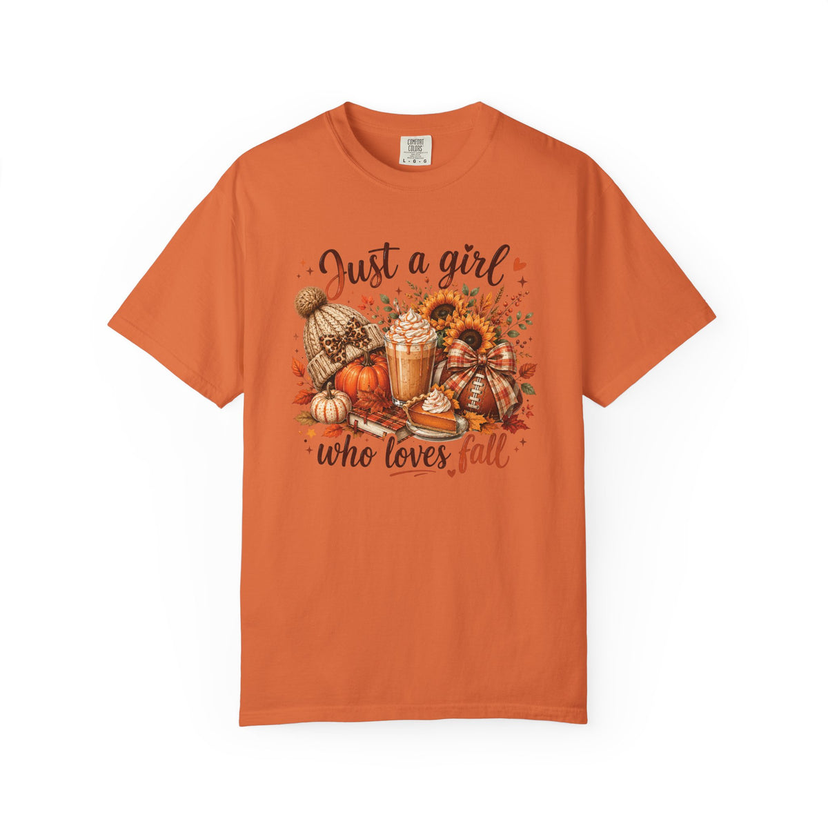 Fall Coffee T-Shirt — "Just a girl who loves fall" Pumpkin Spice Tee