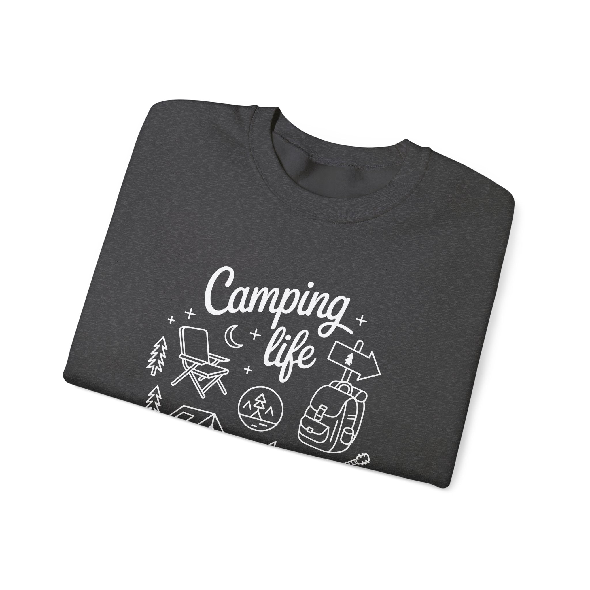 Camping Life Crewneck Sweatshirt — "Camping Life is the Best Life" Outdoor Graphic