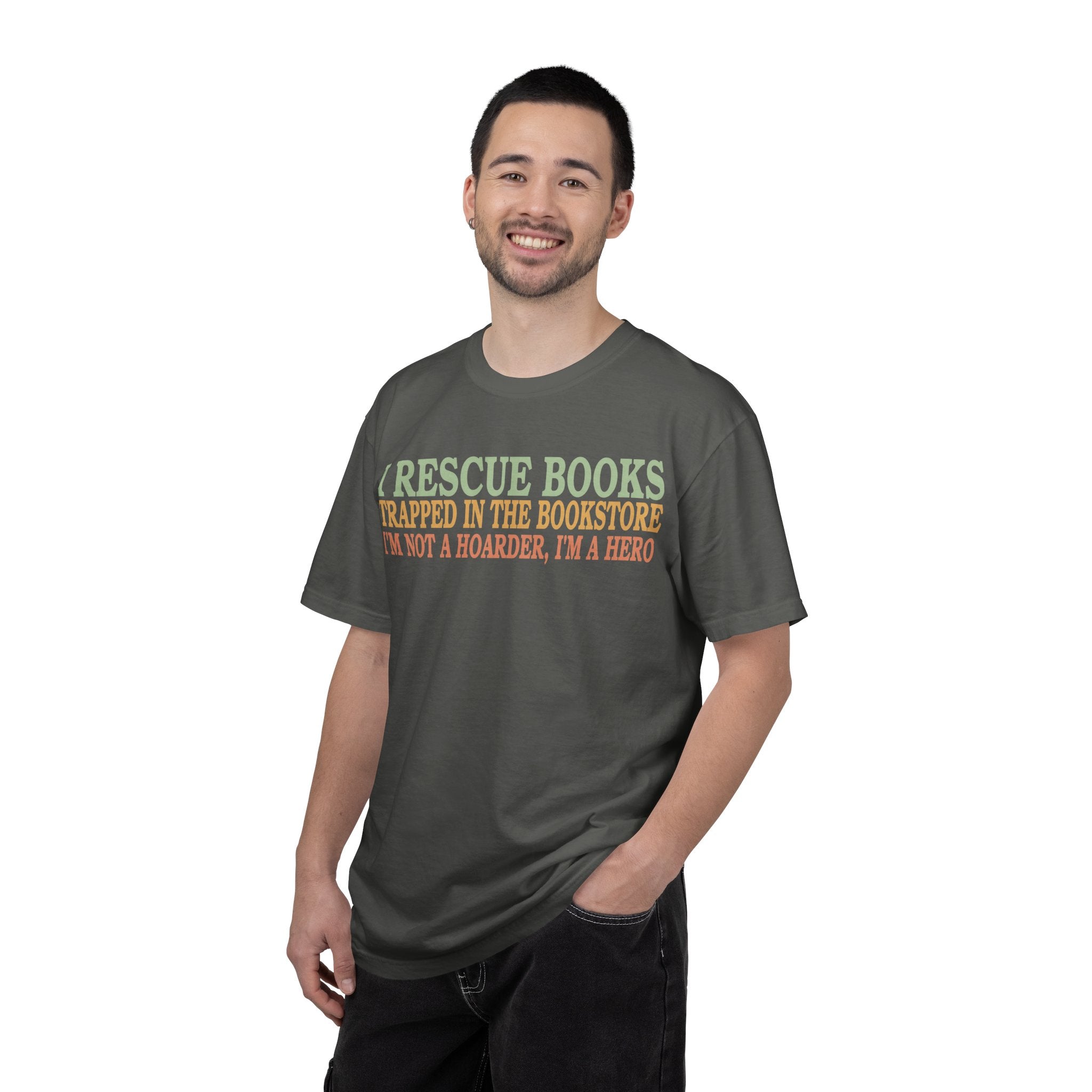 Book Lovers Unisex T-Shirt, I Rescue Books Graphic Tee, Perfect for Readers, Gift for Bookworms, Cozy Wear for Library Lovers