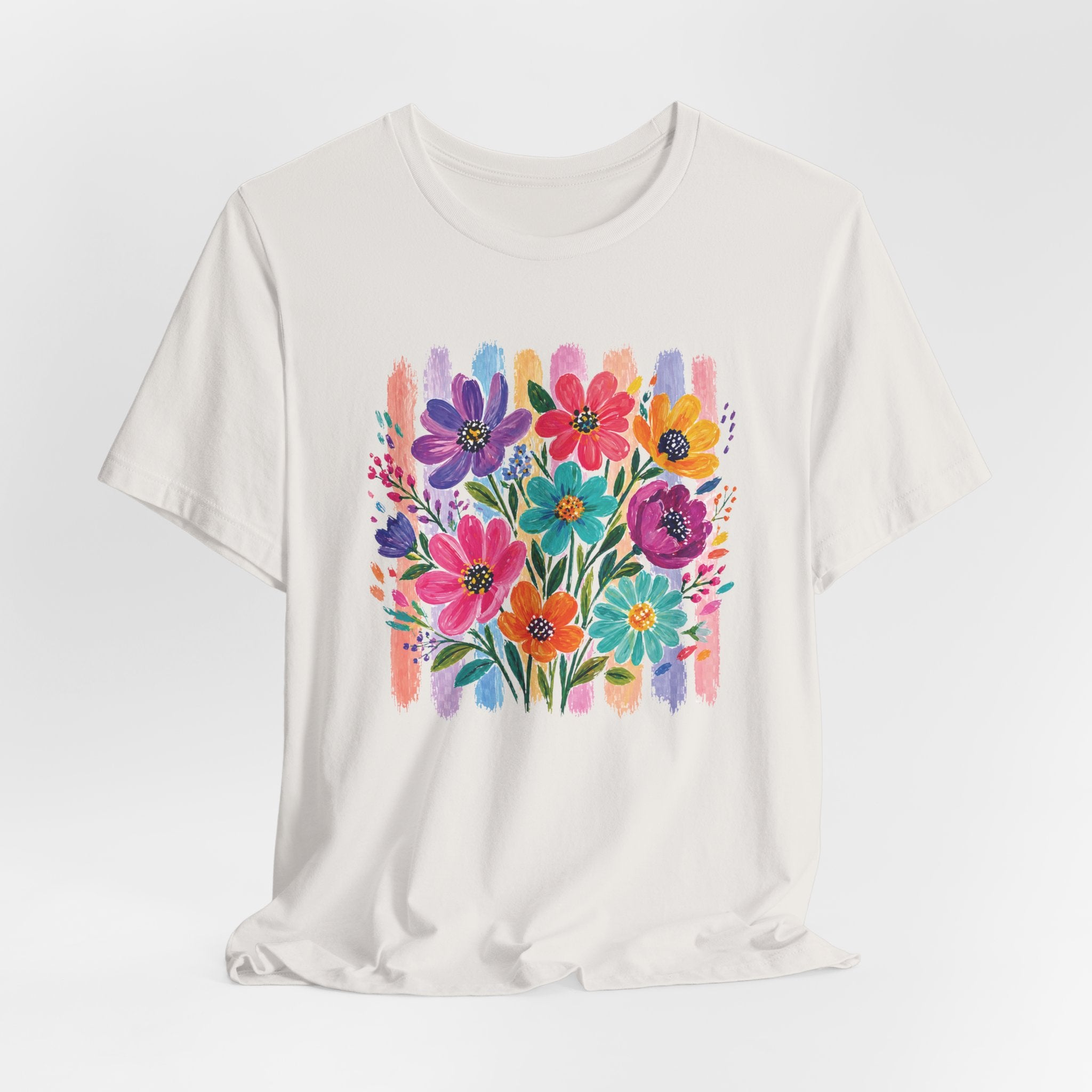 Floral Bouquet Tee — Colorful Painterly Flowers Graphic T-Shirt