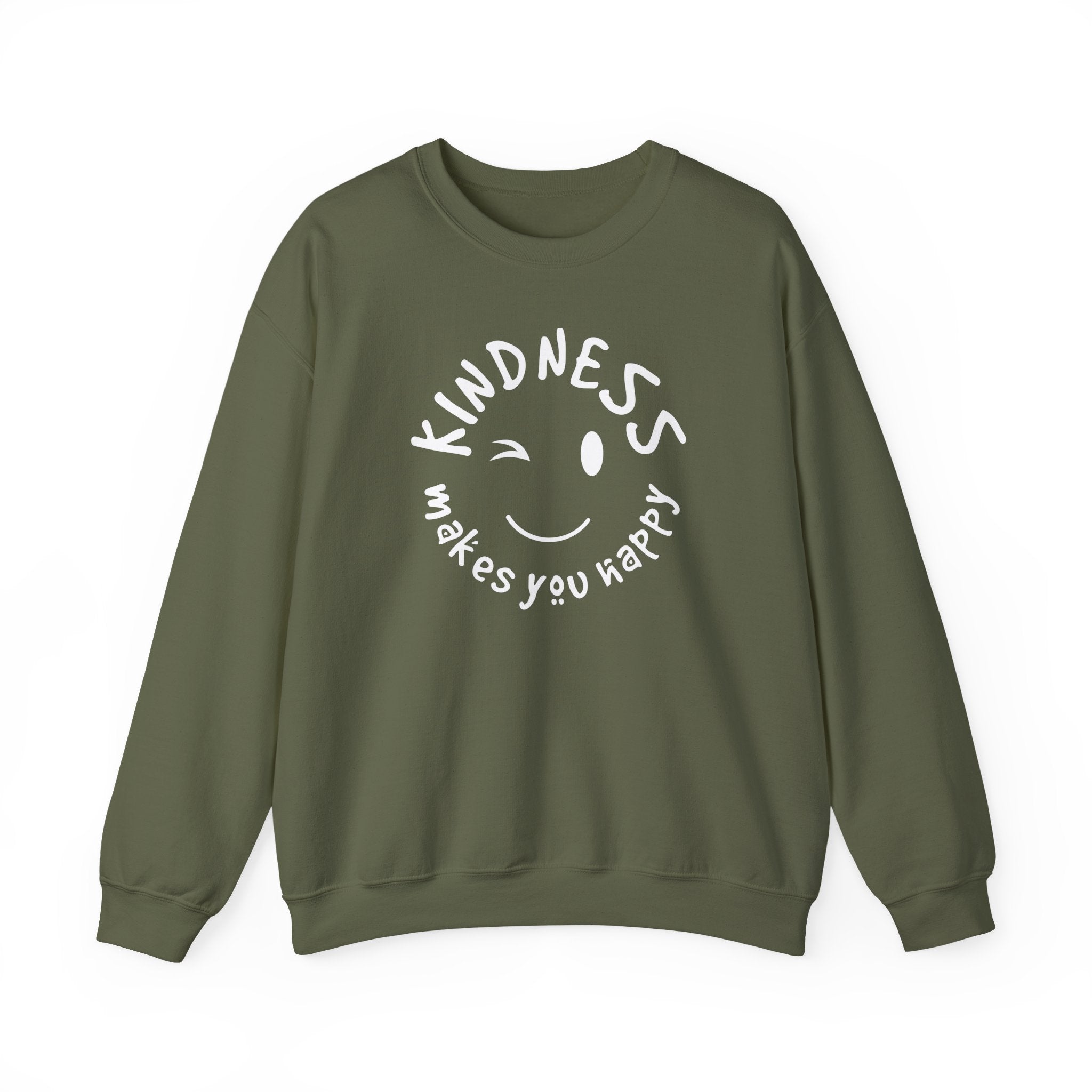 Kindness Makes You Happy Sweatshirt | Positive Quote Pullover | Gildan 18000 Maroon Crewneck | Mental Health Kindness Gift