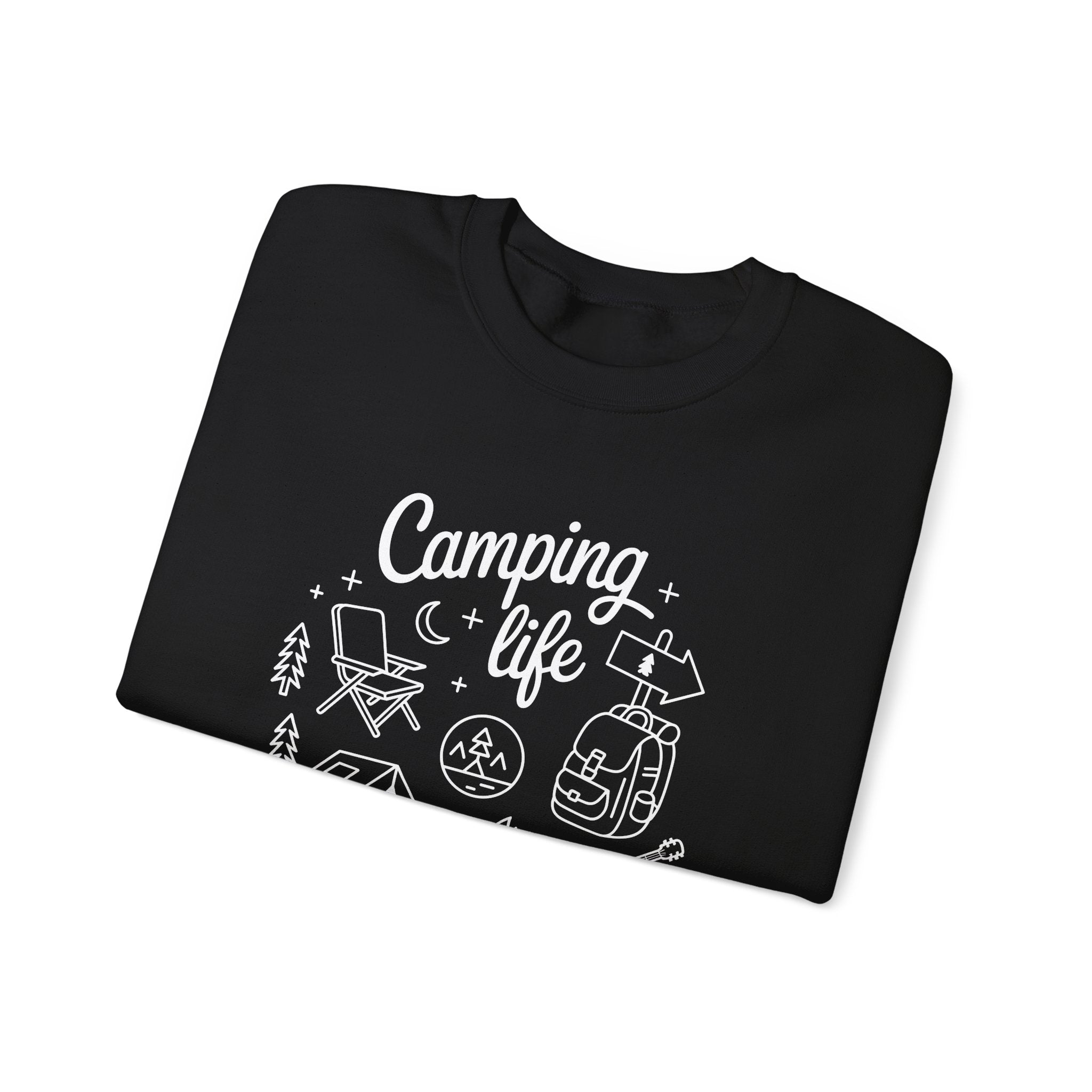 Camping Life Crewneck Sweatshirt — "Camping Life is the Best Life" Outdoor Graphic