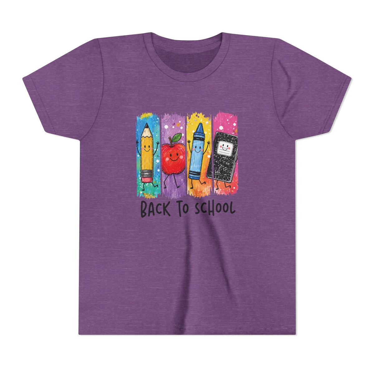 Youth Tee — Cute 'Back to School' Crayon & Apple Graphic