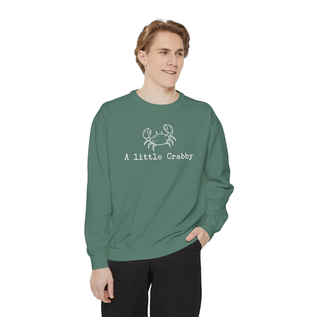 Crab Sweatshirt — "A Little Crabby" Garment-Dyed Crewneck