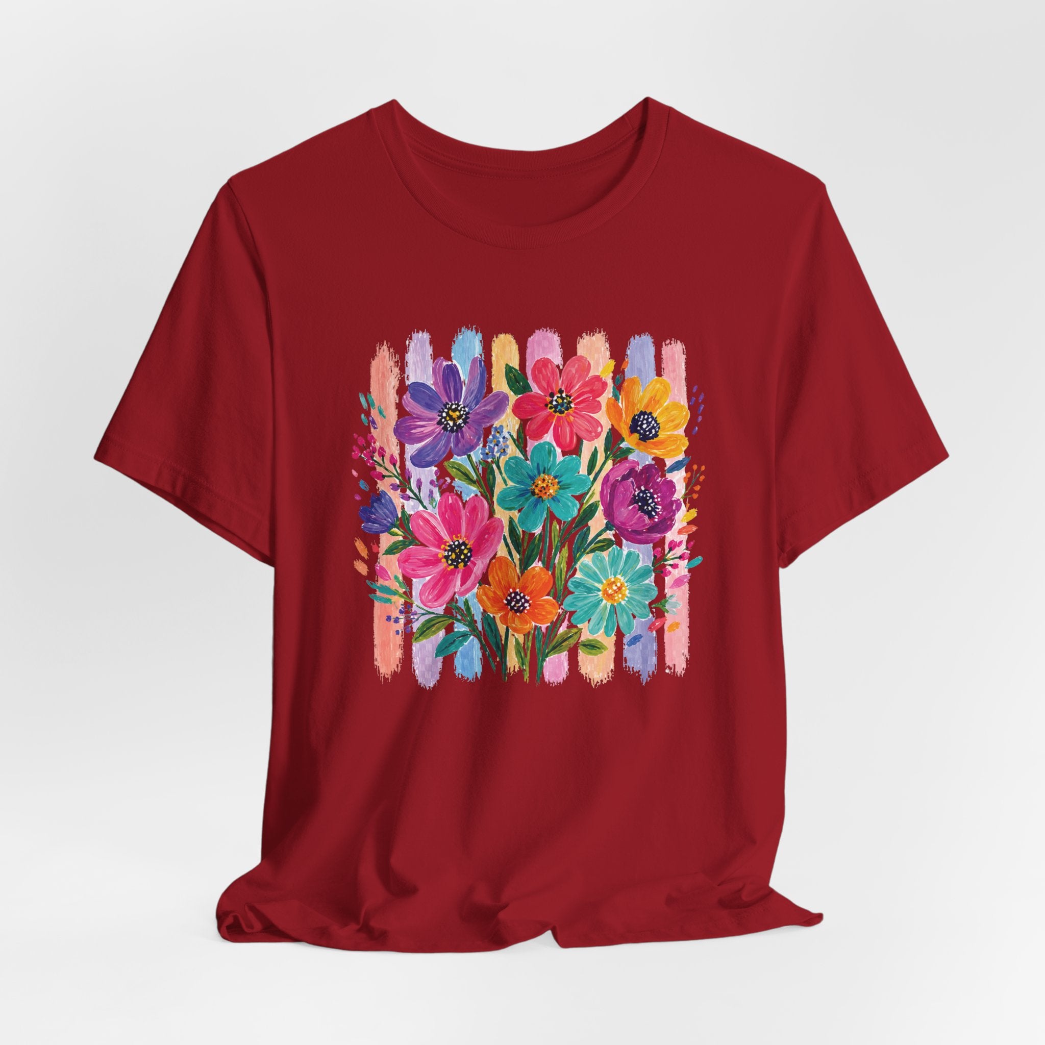 Floral Bouquet Tee — Colorful Painterly Flowers Graphic T-Shirt