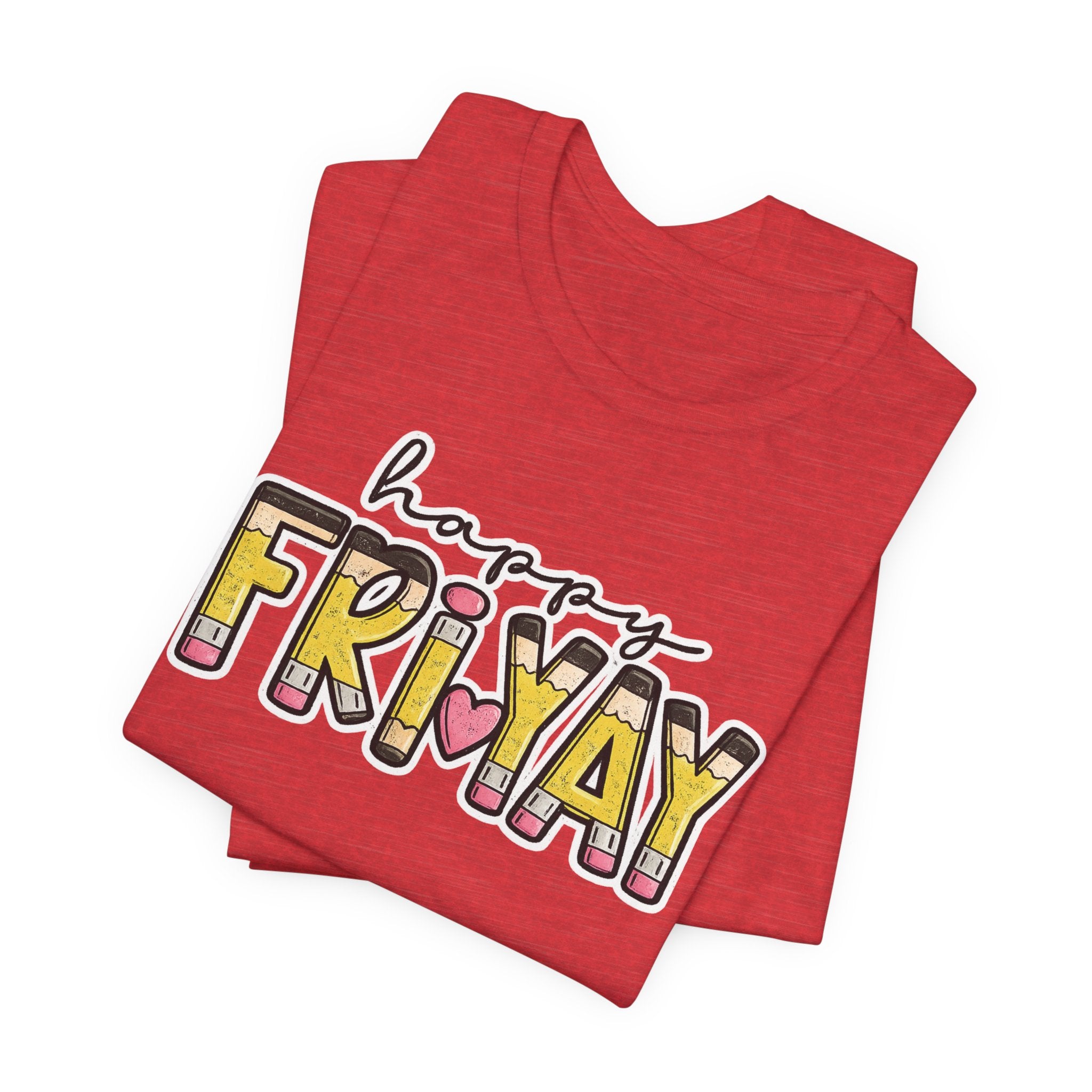 Happy Friyay Teacher Shirt  Friday Teacher Tee  Pencil Graphic T-Shirt
