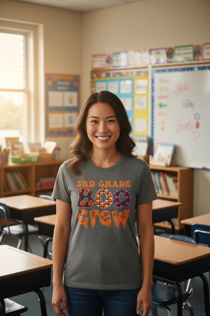 3rd Grade Boo Crew Tee — Halloween Classroom Shirt