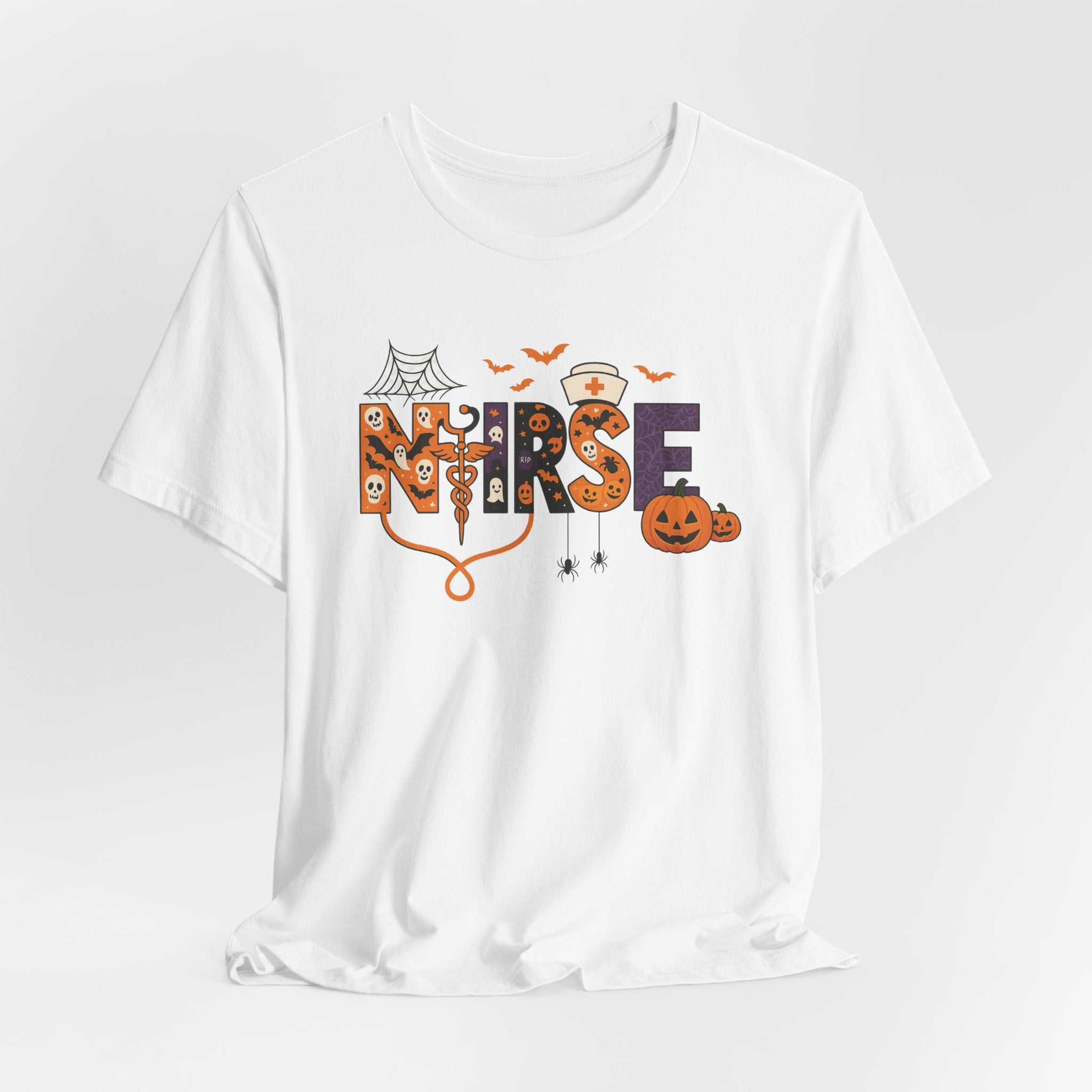 Halloween Nurse T-Shirt, Unisex Short Sleeve Spooky Halloween Costume