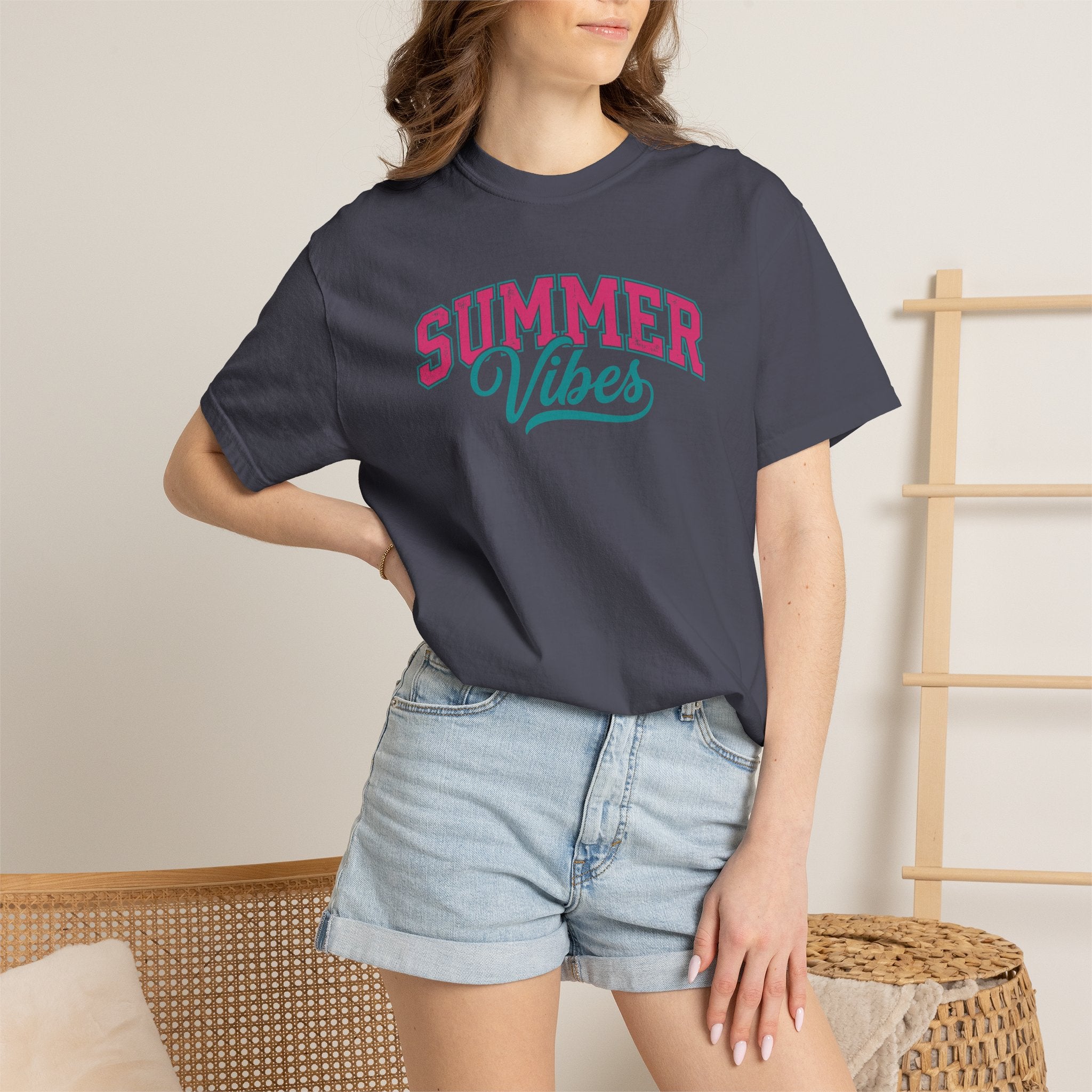 Summer Vibes T-Shirt — Retro Script Graphic Tee