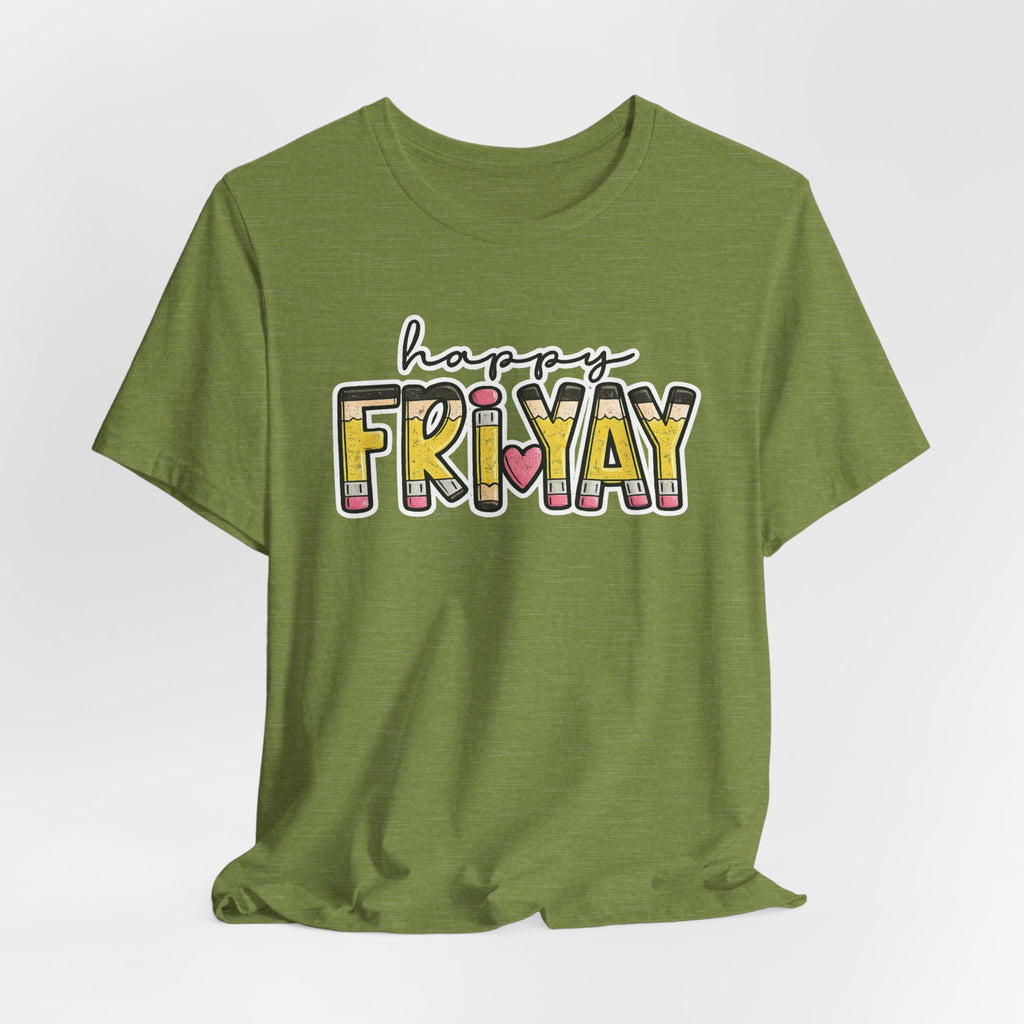 Happy Friyay Teacher Shirt  Friday Teacher Tee  Pencil Graphic T-Shirt