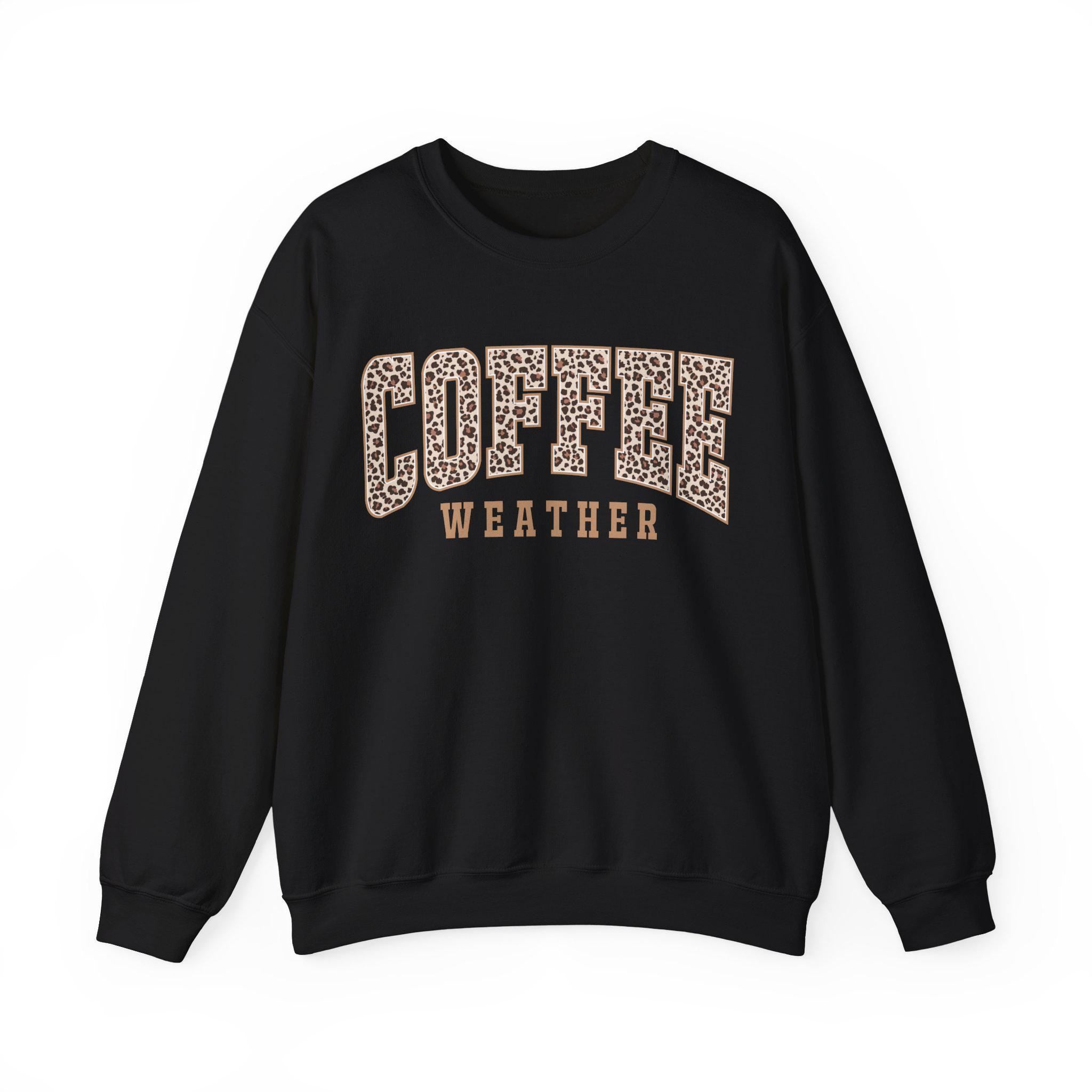 Leopard Print Sweatshirt | Cozy Fall Fashion, Gift for Coffee Lovers, Casual Outfit,