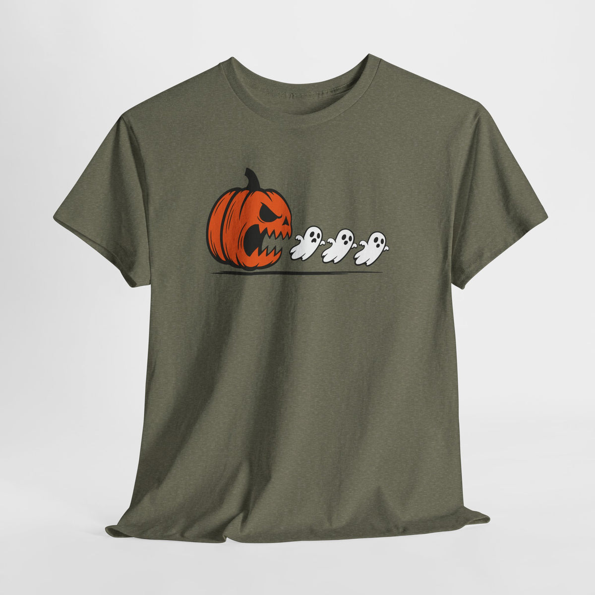 Halloween Pumpkin & Ghosts Tee — Spooky Cute Fall T-Shirt