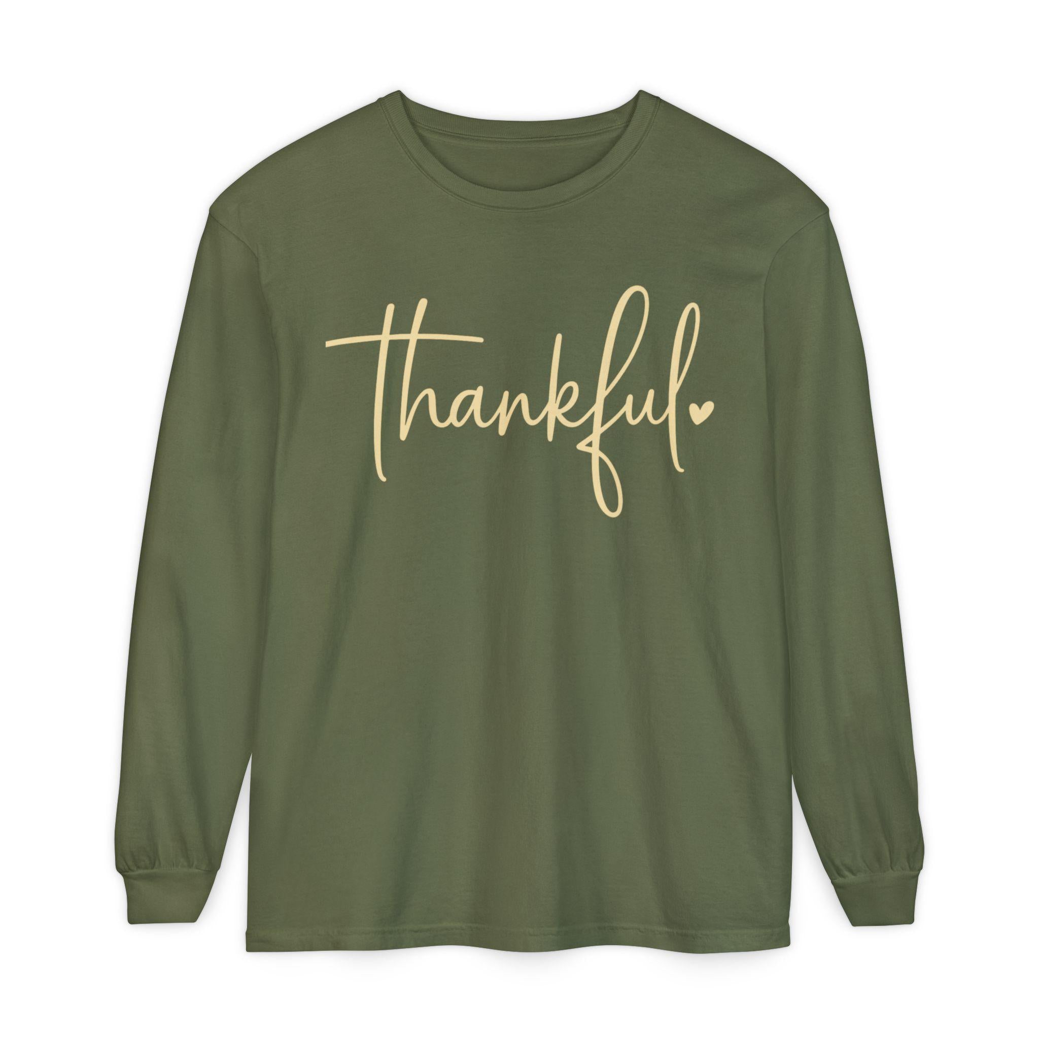 Thankful Long Sleeve T-Shirt | Cozy Fall Apparel, Thanksgiving Gift, Casual Style,