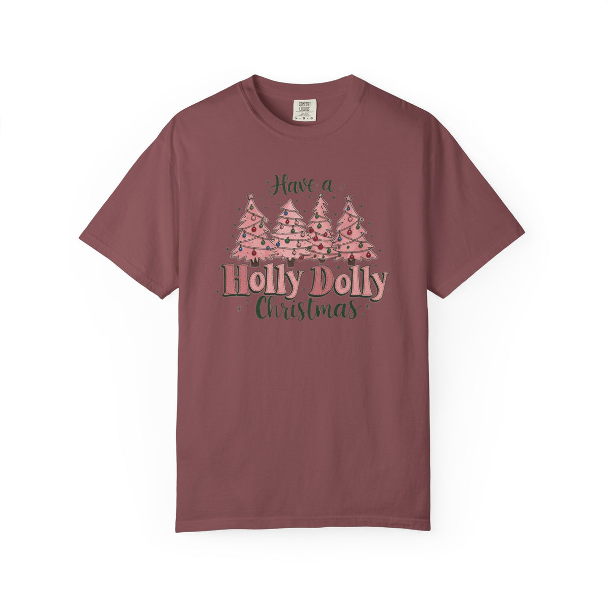 Have a Holly Dolly Christmas T-Shirt | Comfort Colors 1717 Vintage Christmas Graphic Tee