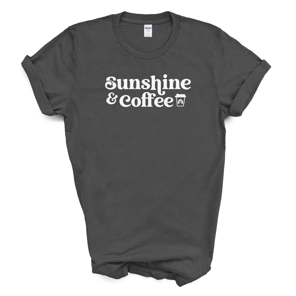 Sunshine and Coffee Shirt – Retro Graphic Tee – HTV Gildan 5000 Unisex Top