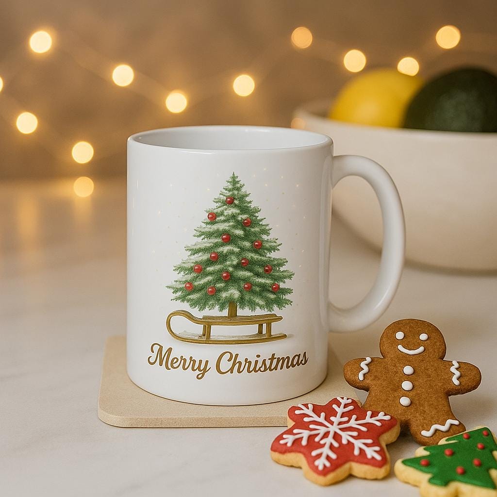 Christmas Tree Ceramic Mug - Perfect Holiday Gift, Hot Cocoa Cup, Coffee Lover's Mug, Festive Home Decor, Seasonal Drinkware