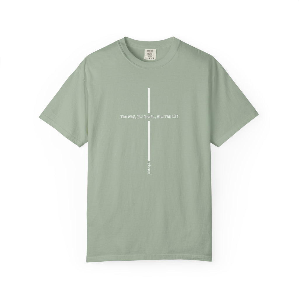 John 14:6 Shirt The Way The Truth The Life, Minimalist Christian Cross Tee, Faith T-Shirt, Scripture Verse Religious Gift