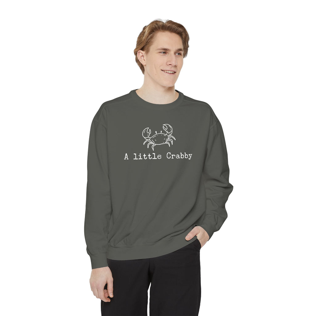 Crab Sweatshirt — "A Little Crabby" Garment-Dyed Crewneck