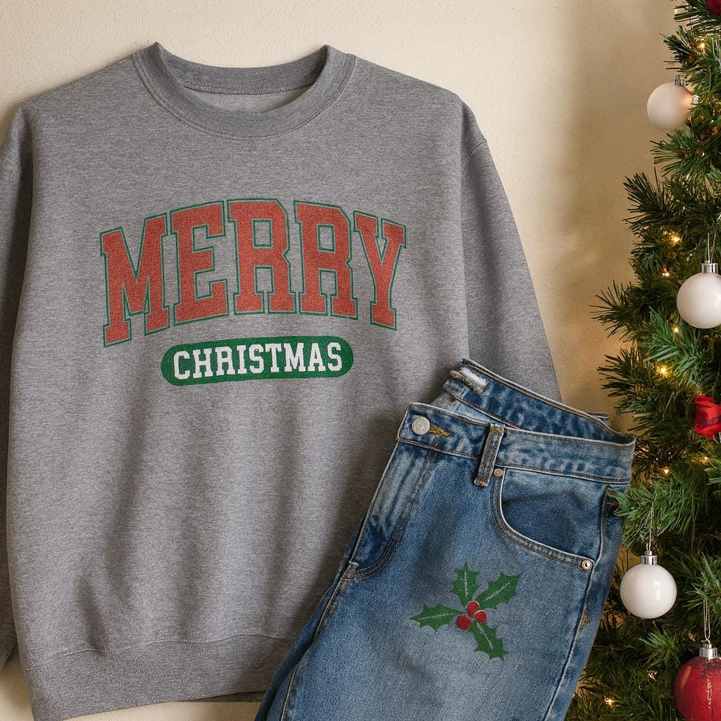 Merry Christmas Sweatshirt, Unisex Crewneck, Holiday Apparel, Cozy Winter Wear, Christmas Fashion