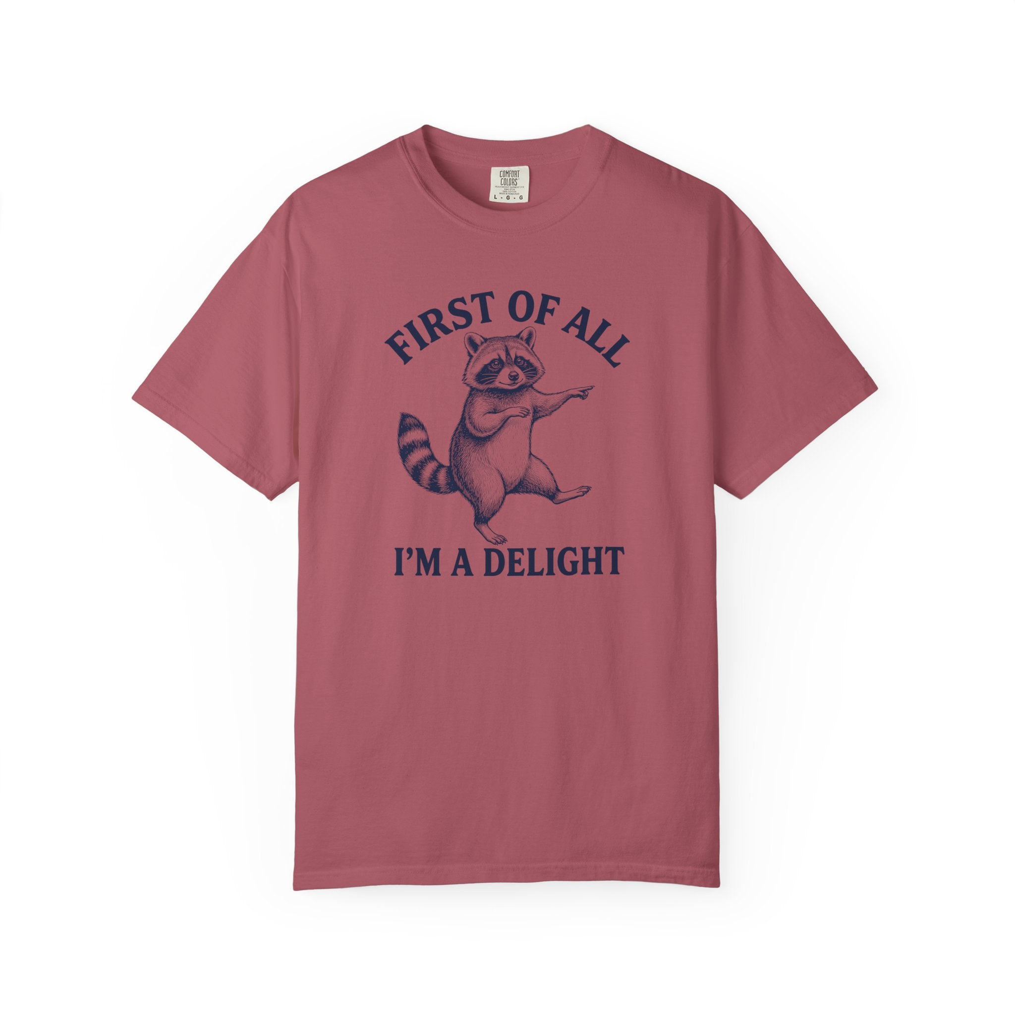'First of All I'm a Delight' Raccoon  Graphic T-Shirt
