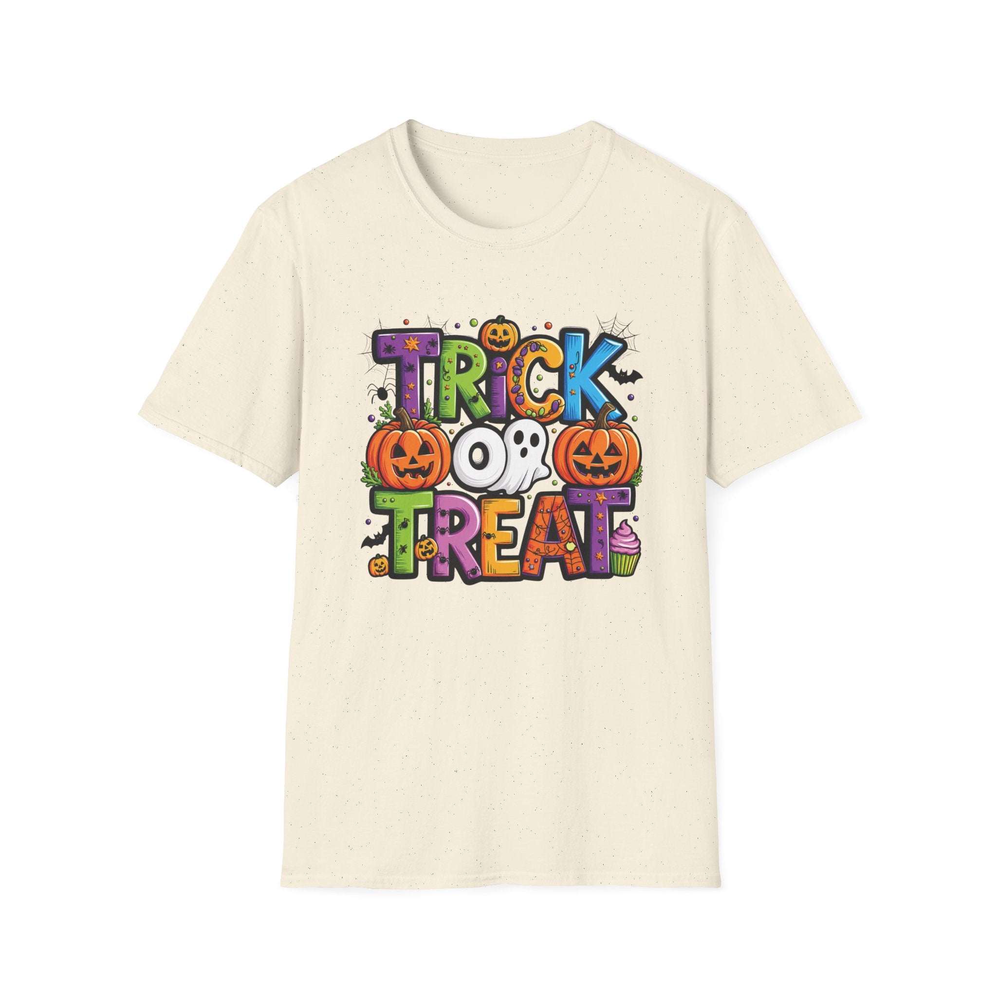 Halloween 'Trick or Treat' Graphic T-Shirt - Cute Pumpkin & Ghost Costume Tee