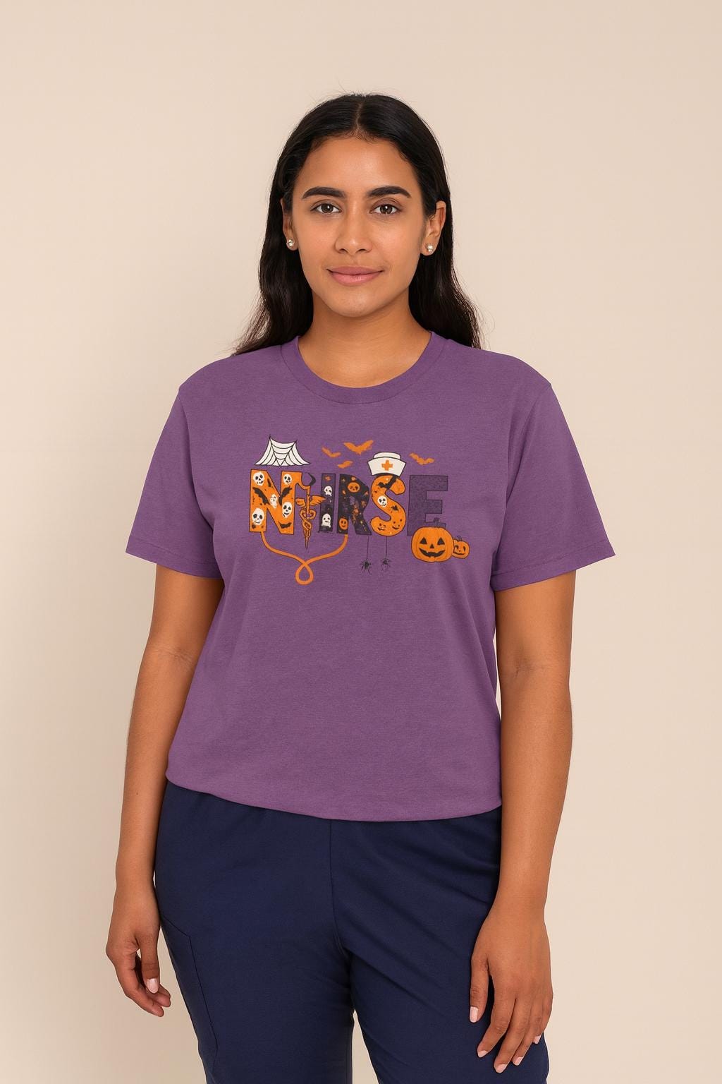 Halloween Nurse T-Shirt, Unisex Short Sleeve Spooky Halloween Costume