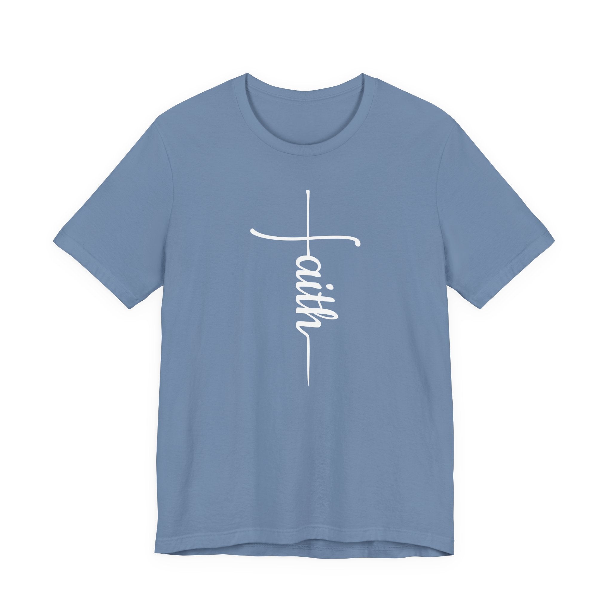 Faith Cross Shirt, Christian T-Shirt, Minimalist Scripture Tee, Bella Canvas 3001 Unisex, Religious Gift for Women Men