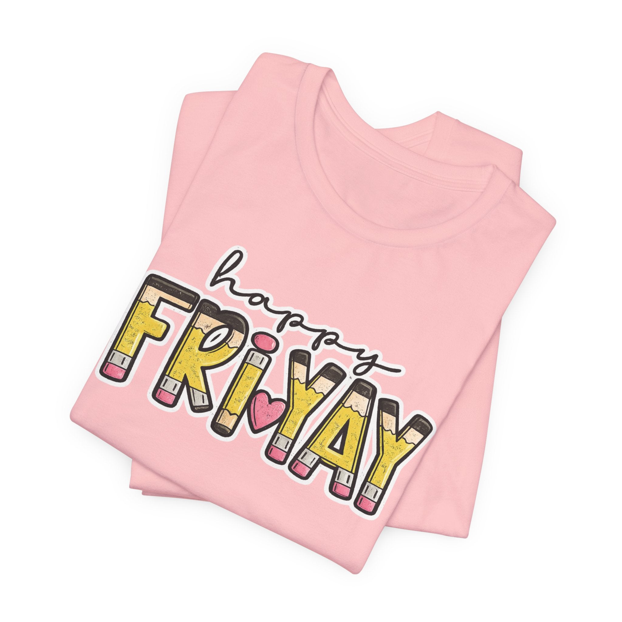 Happy Friyay Teacher Shirt  Friday Teacher Tee  Pencil Graphic T-Shirt