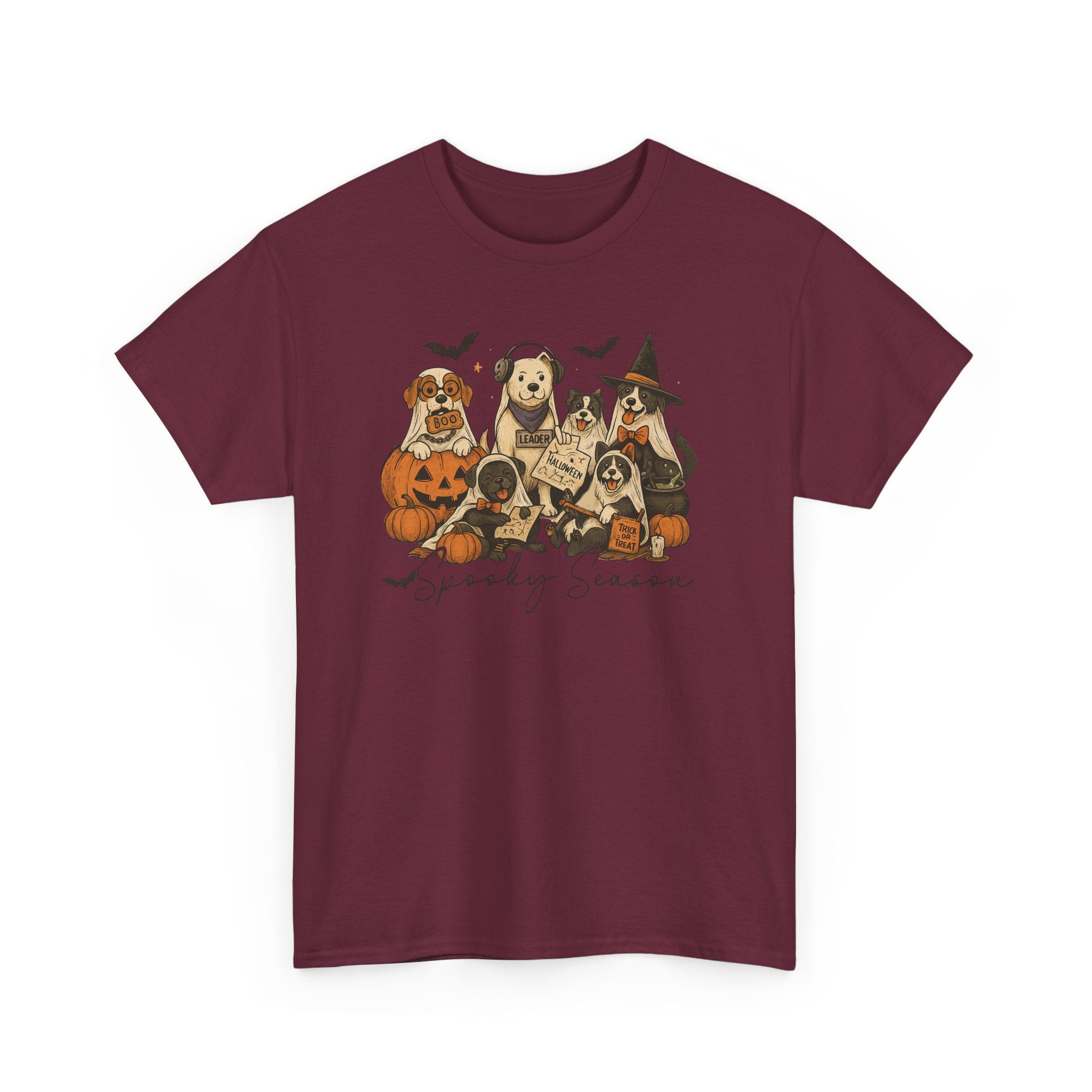 Spooky Season Dog Halloween Shirt | Cute Ghost Dogs Pumpkin Tee | Fall Dog Lover T-Shirt