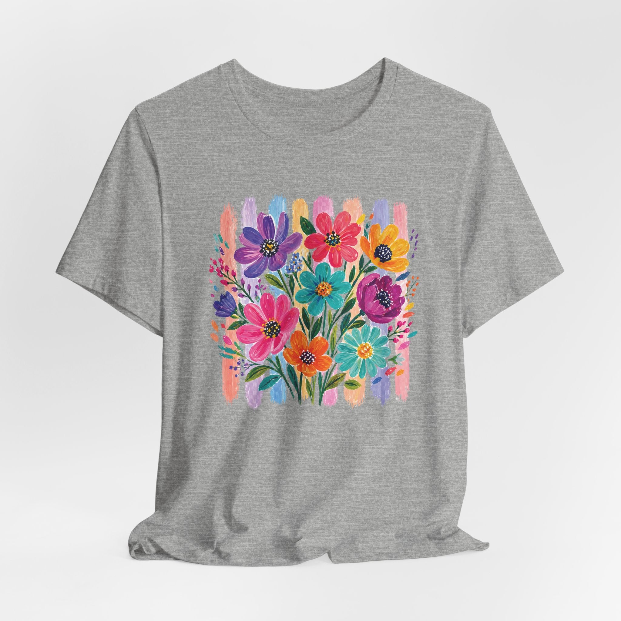 Floral Bouquet Tee — Colorful Painterly Flowers Graphic T-Shirt