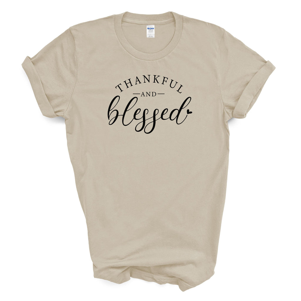 Thankful and Blessed Shirt Fall Graphic Cotton Tee Autumn Outfit