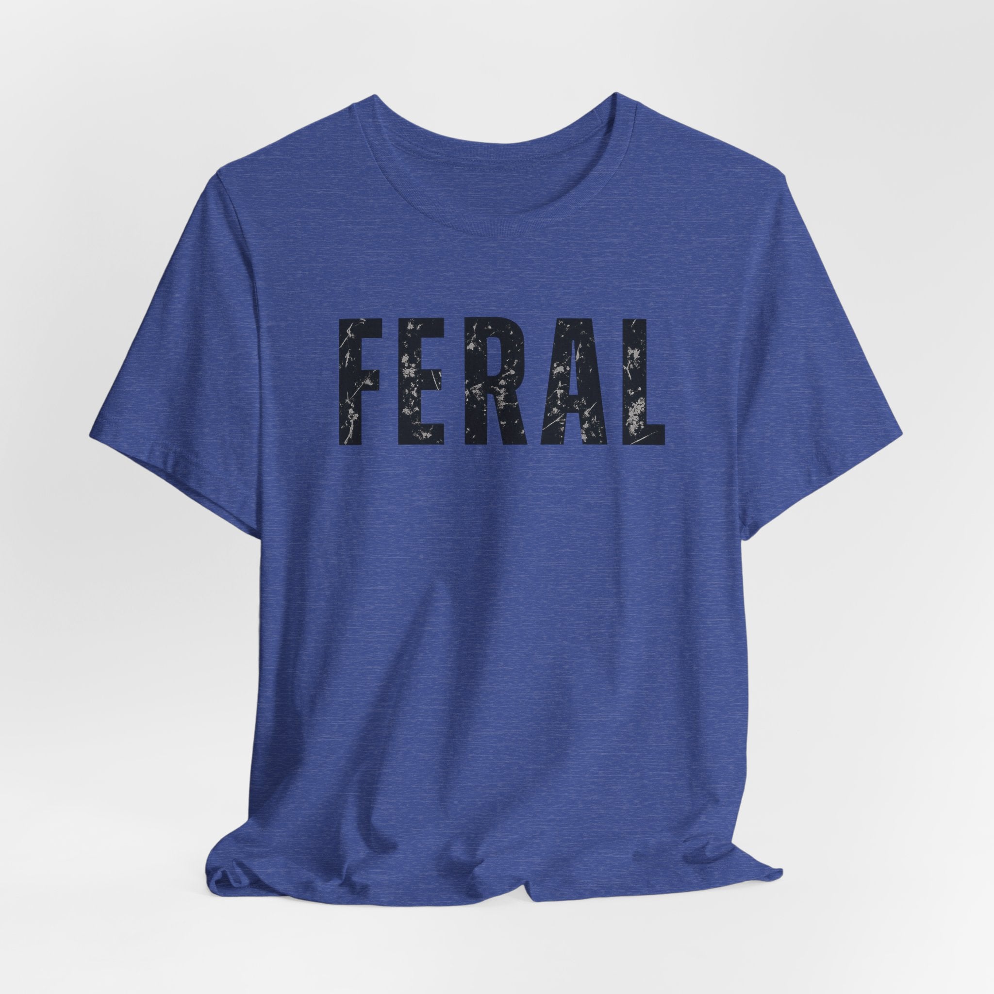 Feral Graphic Tee — Distressed Bold Lettering T-Shirt