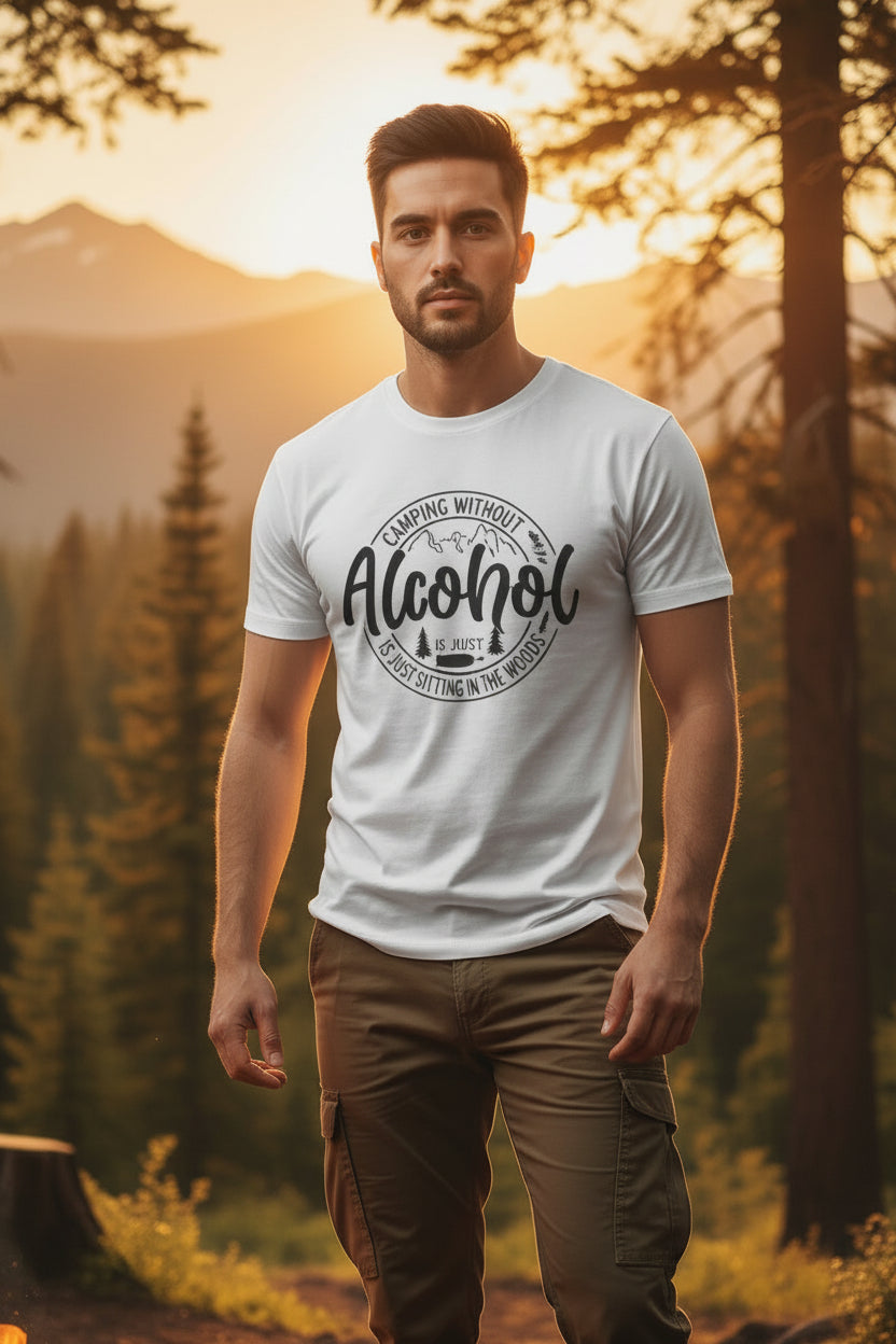 Camping Without Alcohol T-Shirt — Funny Outdoor Camping Tee