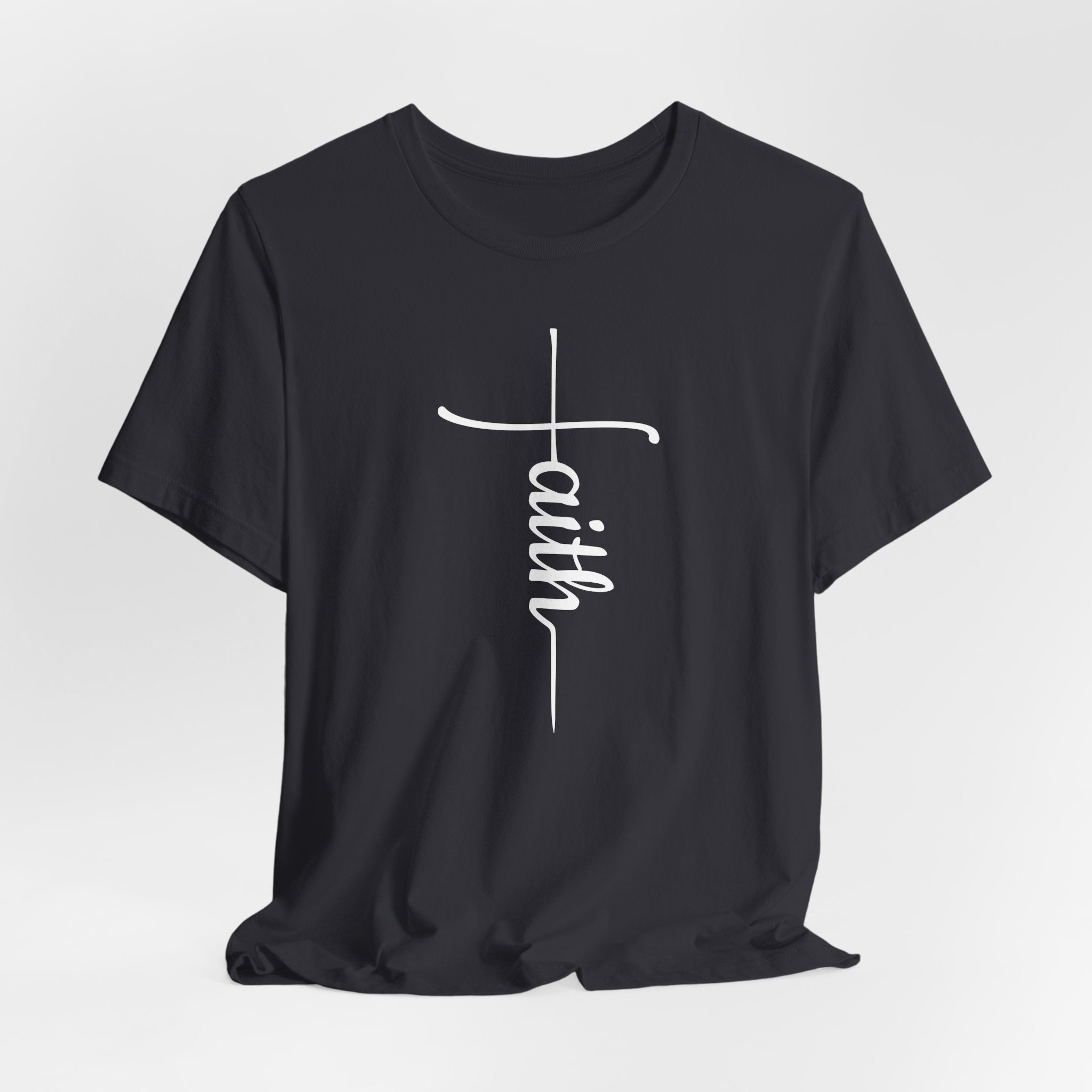 Faith Cross Shirt, Christian T-Shirt, Minimalist Scripture Tee, Bella Canvas 3001 Unisex, Religious Gift for Women Men