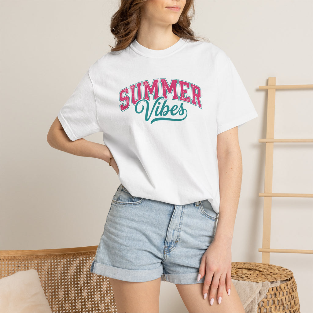 Summer Vibes T-Shirt — Retro Script Graphic Tee